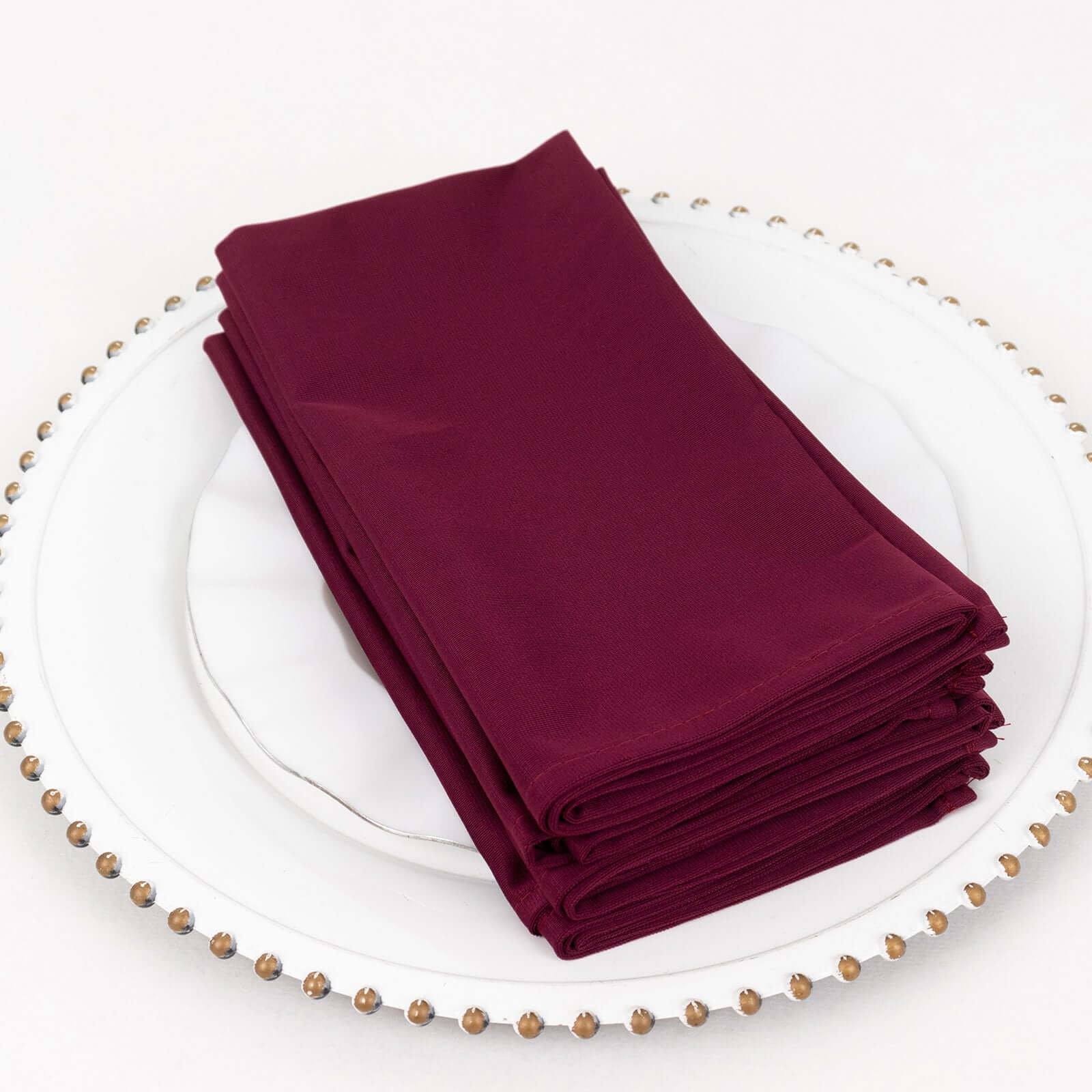 Hot Deal! 5-Piece Set of Premium 20x20 Burgundy Scuba Dinner Napkins - Durable & Reusable