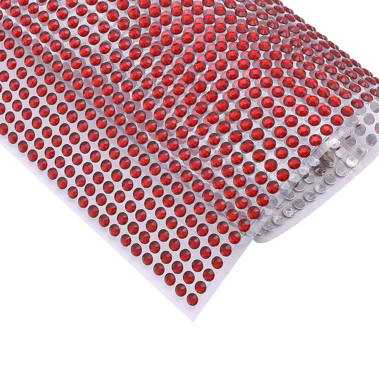 21x11 Red Self - Adhesive Rhinestone Sheets for DIY Craft Decoration