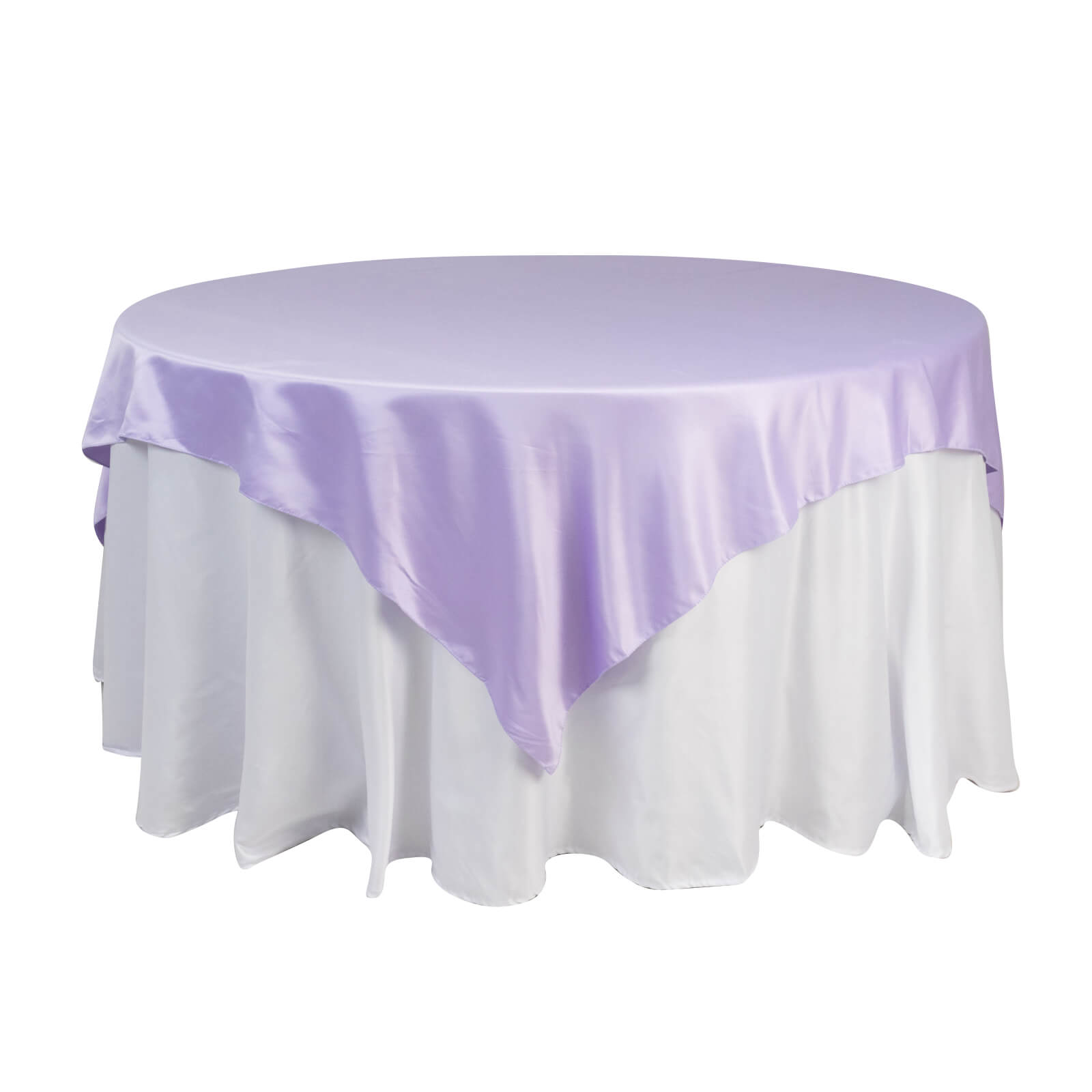 Lavender Lilac Lamour Satin 72x72 Square Table Overlay with Smooth Finish