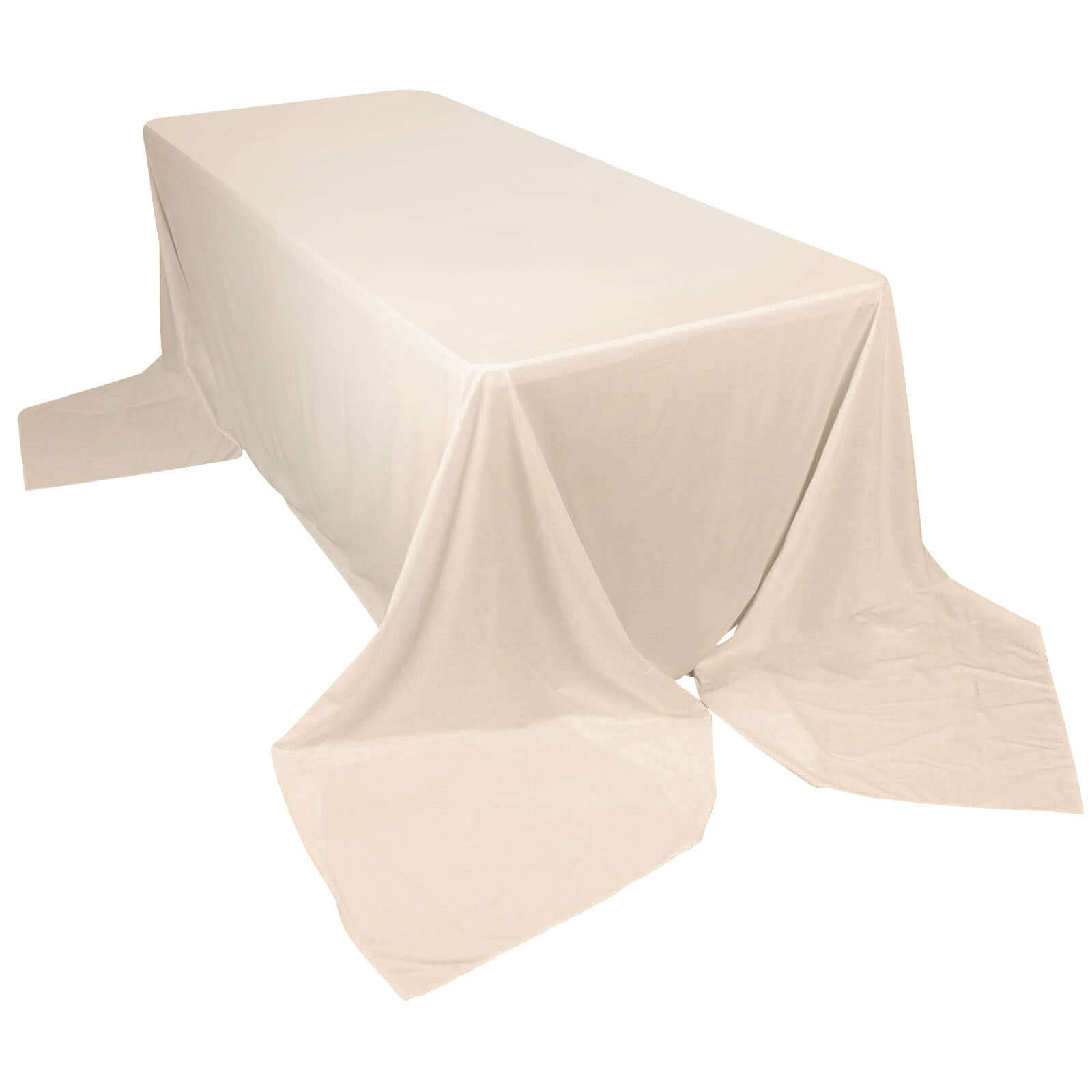 Premium Wrinkle-Free & Stain-Resistant Seamless Beige Scuba Rectangular Tablecloth 90x156