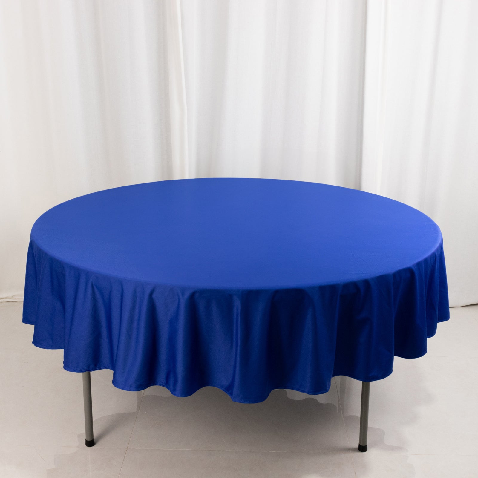 Wrinkle-Free & Stain-Resistant Royal Blue 90-Inch Premium Scuba Round Tablecloth