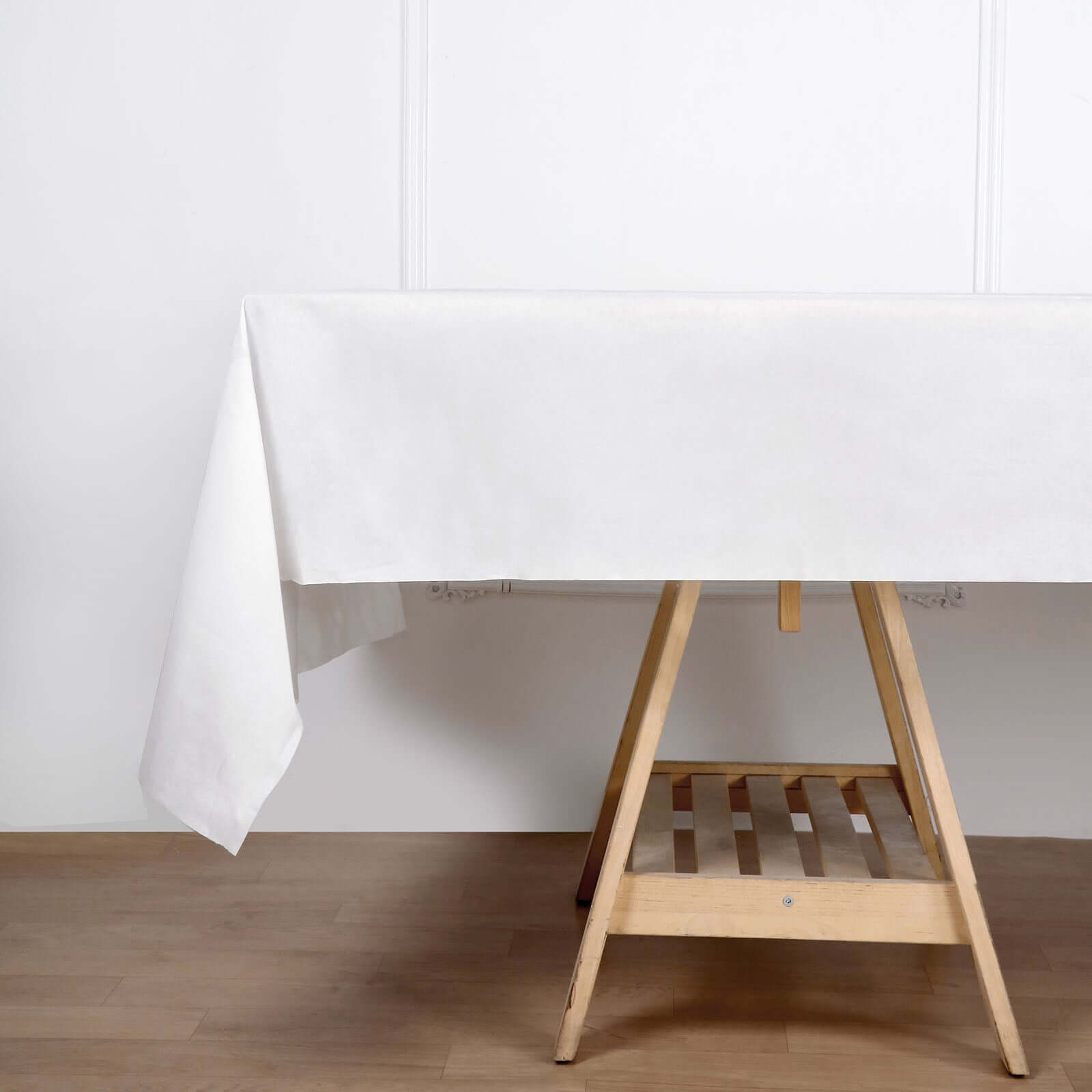 Disposable White Airlaid Rectangle Tablecloth 50x108 - Linen - Like for Easy Cleanup