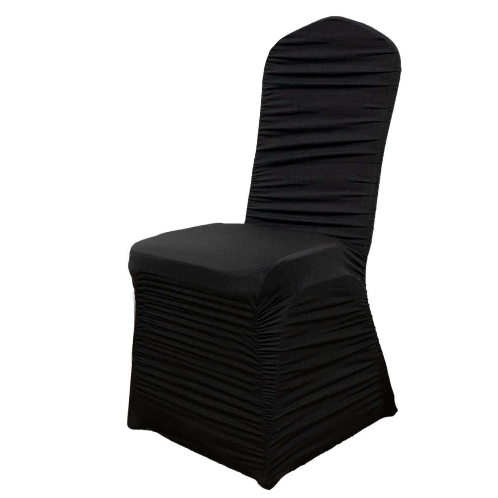 Black Premium Spandex Rouge Stretch Slip-On Cover for Banquet Chairs
