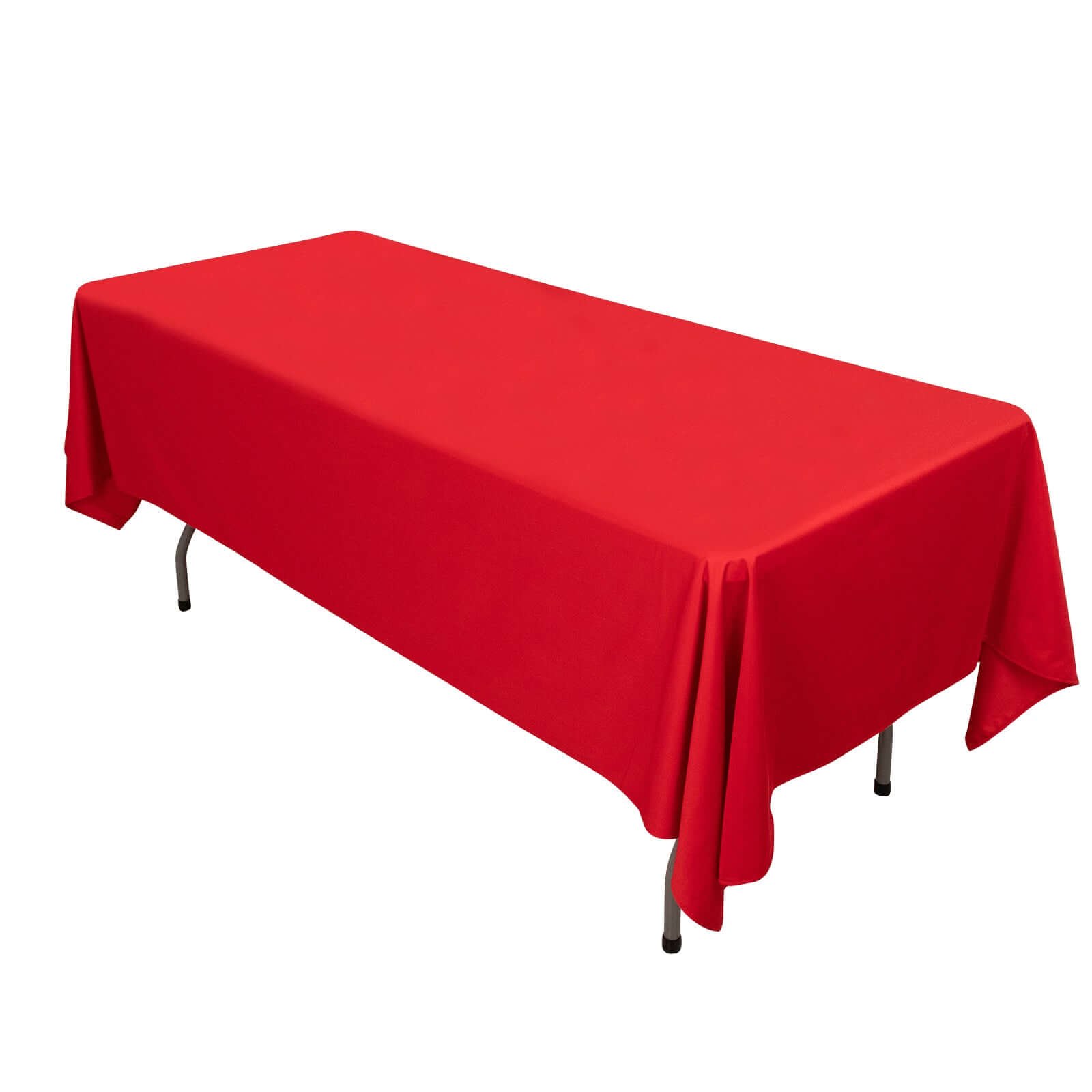 Hot Sale! Premium Red Scuba Polyester Rectangular 60x102 Wrinkle-Free & Stain-Resistant Tablecloth