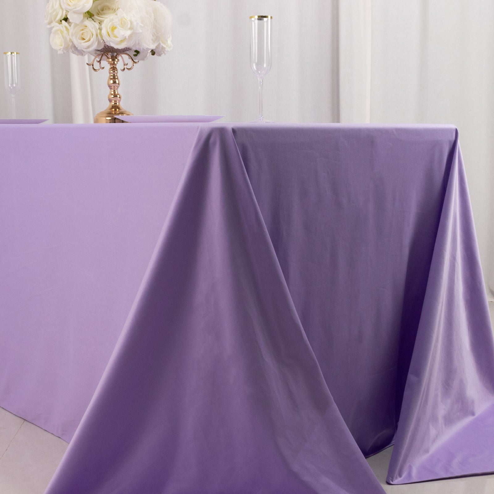 Lavender Lilac Premium Scuba Wrinkle-Free & Stain-Resistant 90x132 Rectangular Tablecloth