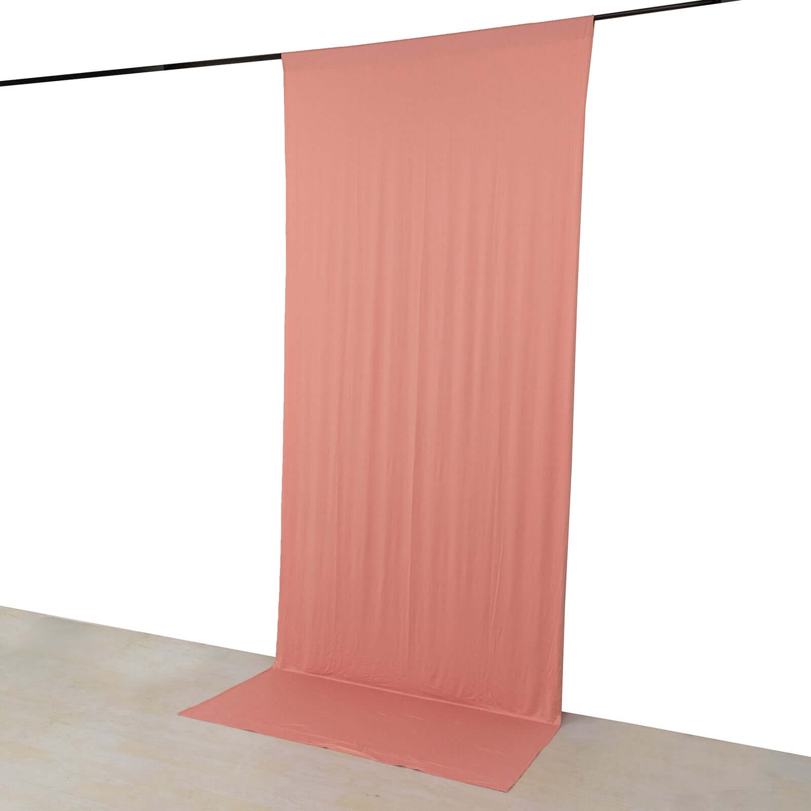 Wrinkle-Free Dusty Rose 4-Way Stretch Spandex Event Curtain, 5ft x 12ft with Rod Pockets
