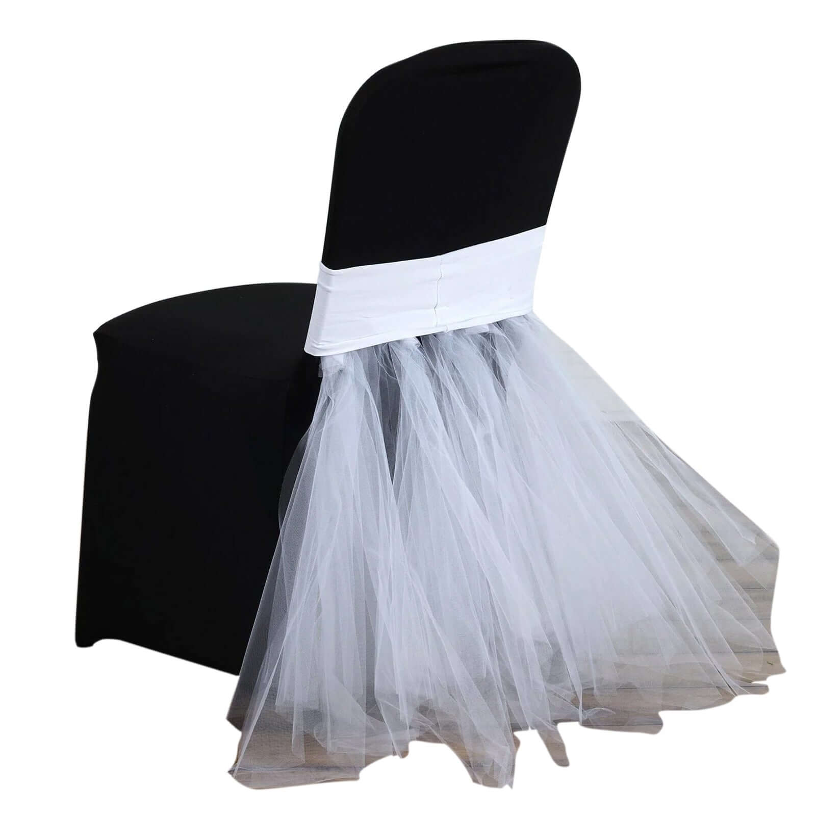White Spandex Tutu - Style Chair Cover Skirt for Elegant Wedding and Formal Events