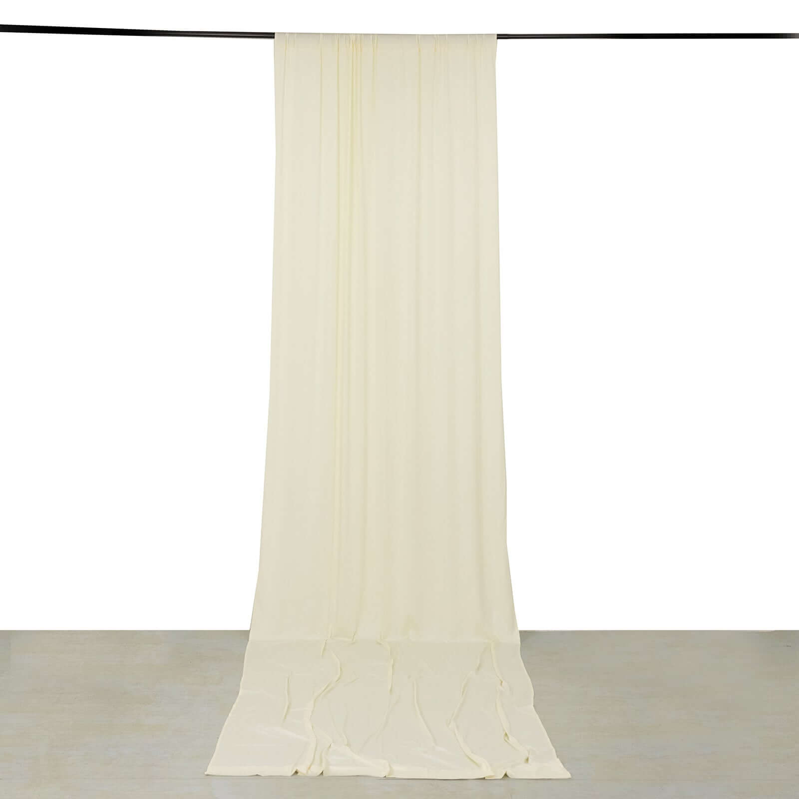 Hot Deal! Ivory 4-Way Stretch Spandex Event Drapes, Wrinkle-Free Backdrop Panels with Rod Pockets (5ft x 16ft)