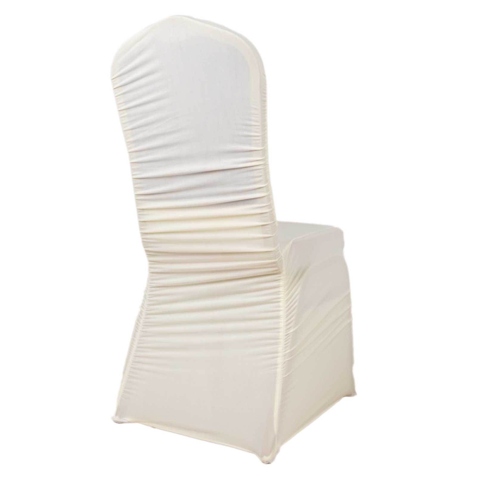 Premium Ivory Stretch Spandex Rouge Chair Cover for Banquet Chairs - Fitted Slip-On Style