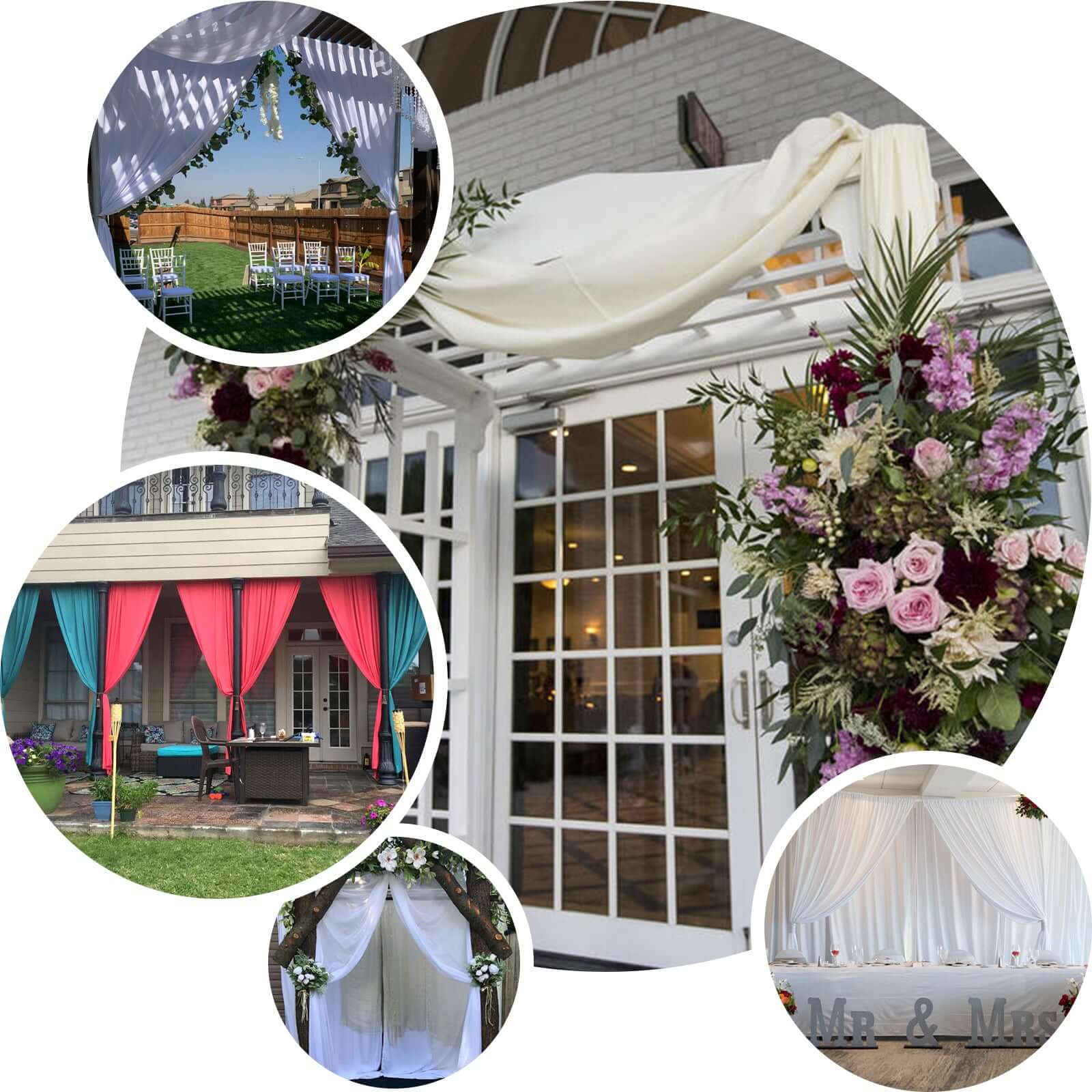 2-Pack Navy Blue Wrinkle-Free Scuba Polyester Flame-Resistant 10ftx10ft Event Curtain Drapes