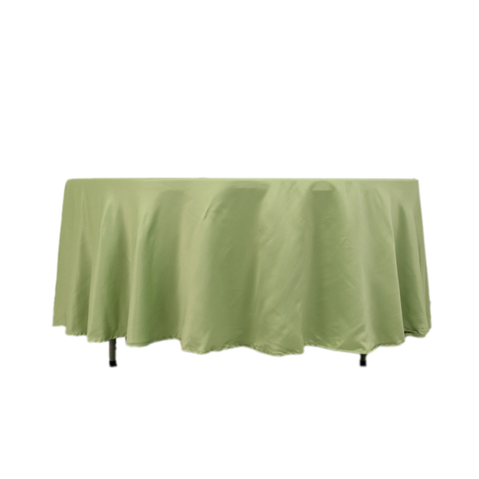 Durable Silk-Like Sage Green Lamour Satin 108-Inch Round Tablecloth