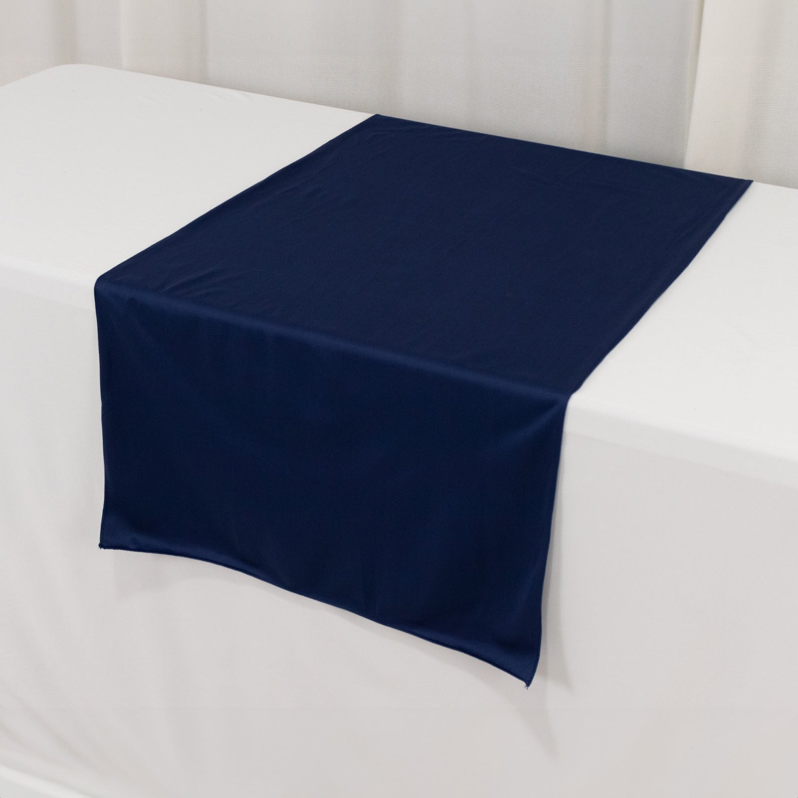 Navy Blue Wrinkle-Free Premium Scuba Polyester Table Runner 24x72 Wide