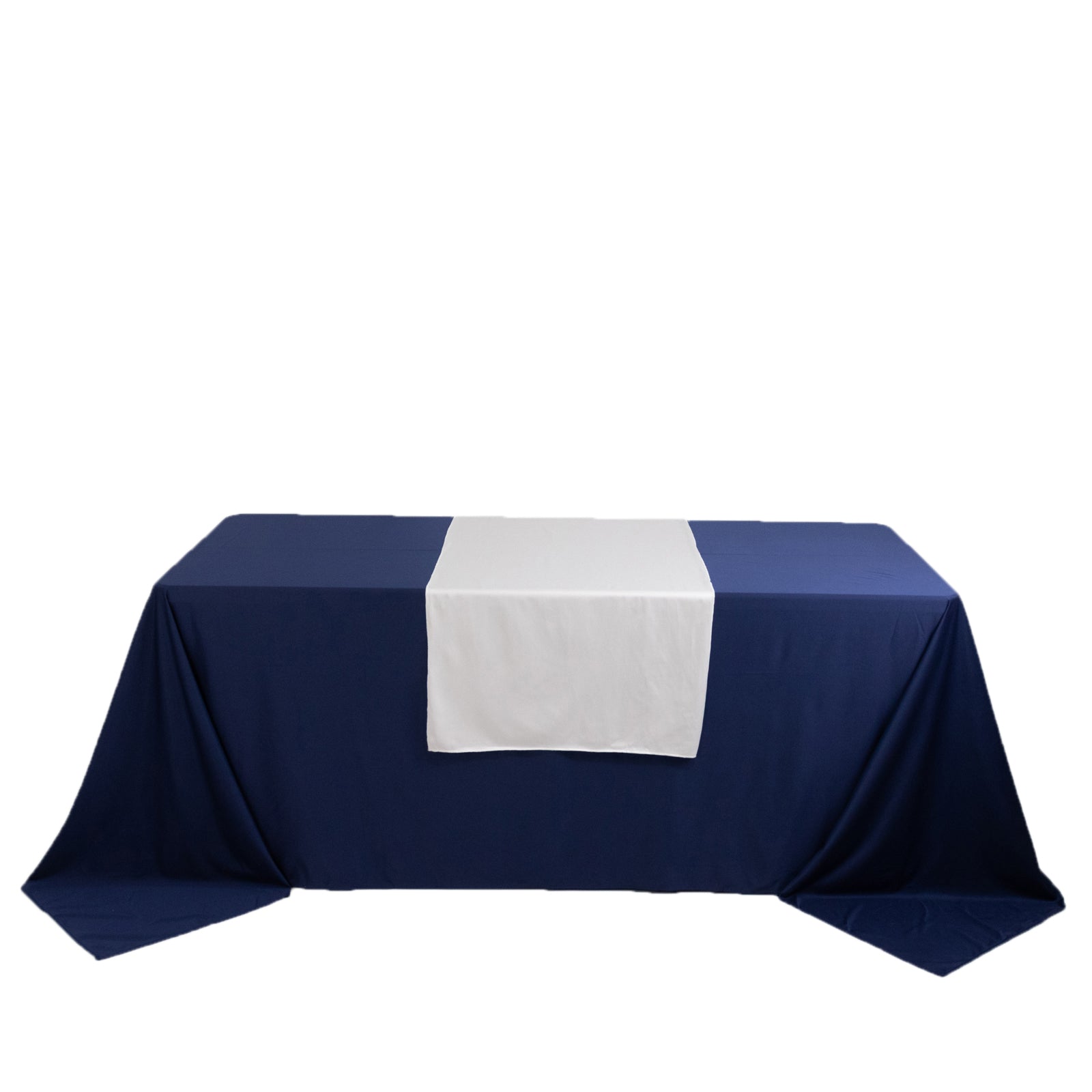 White Durable 24x72 Polyester Table Runner for Trade Shows