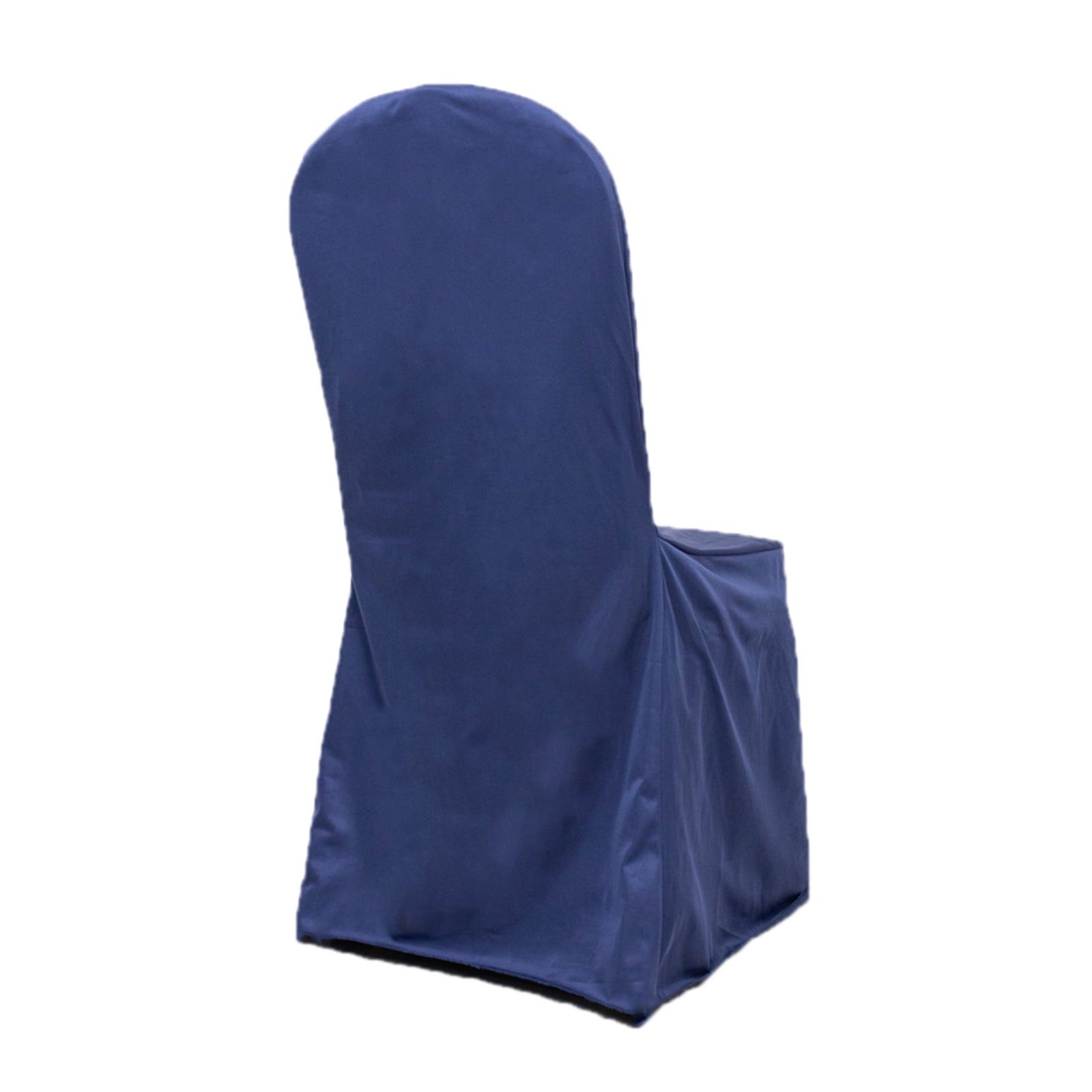 Navy Blue Scuba Stretch Slipcover for Banquet Chairs - Slim, Wrinkle-Free & Durable