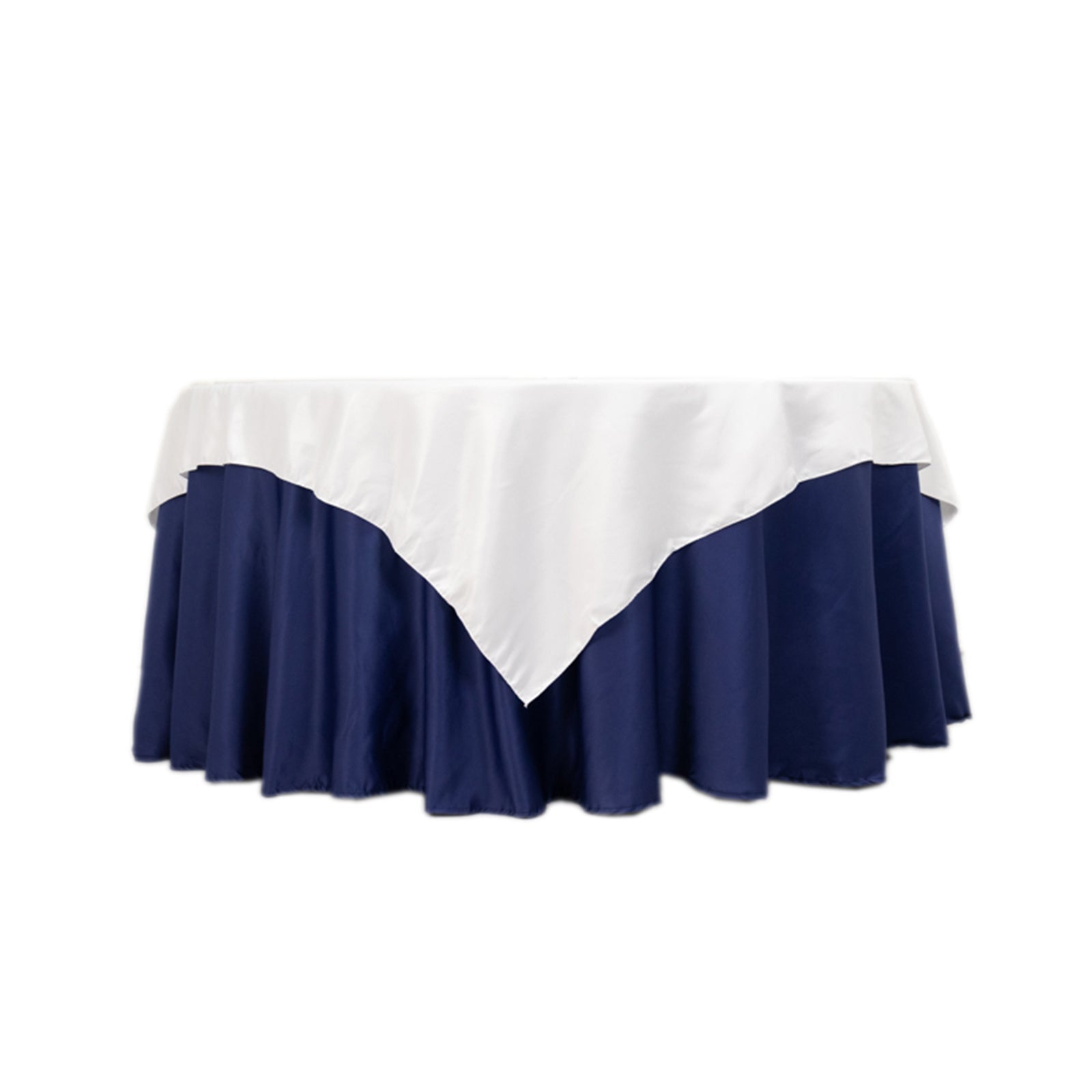 Luxury White Lamour Satin 72x72 Square Table Overlay for Special Events