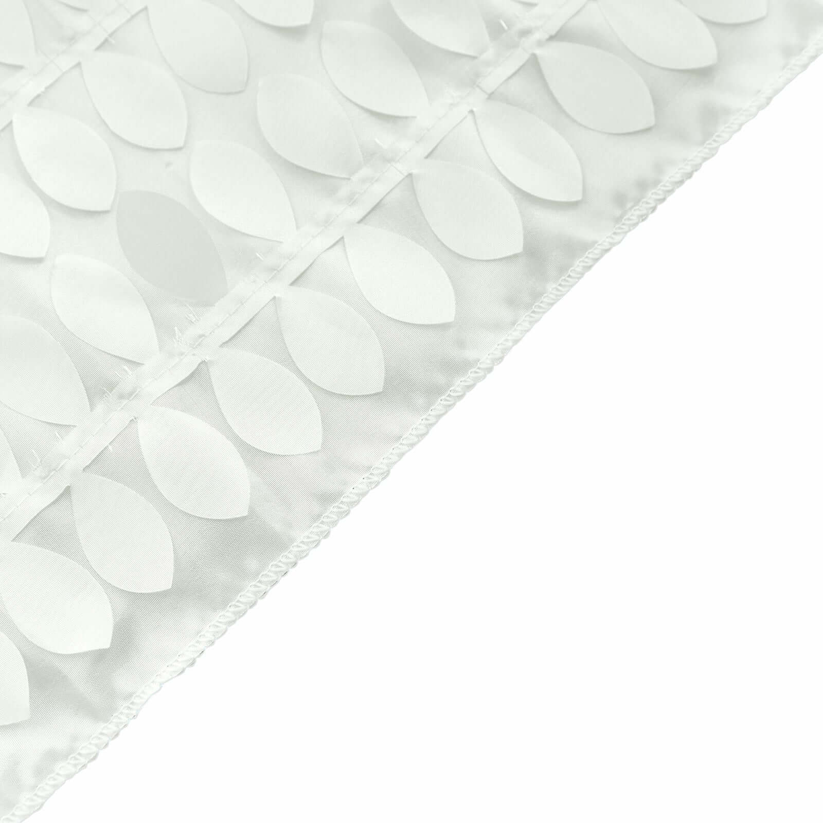 Hot! Ivory Taffeta Table Runner with 3D Leaf Petal Design, 12x108