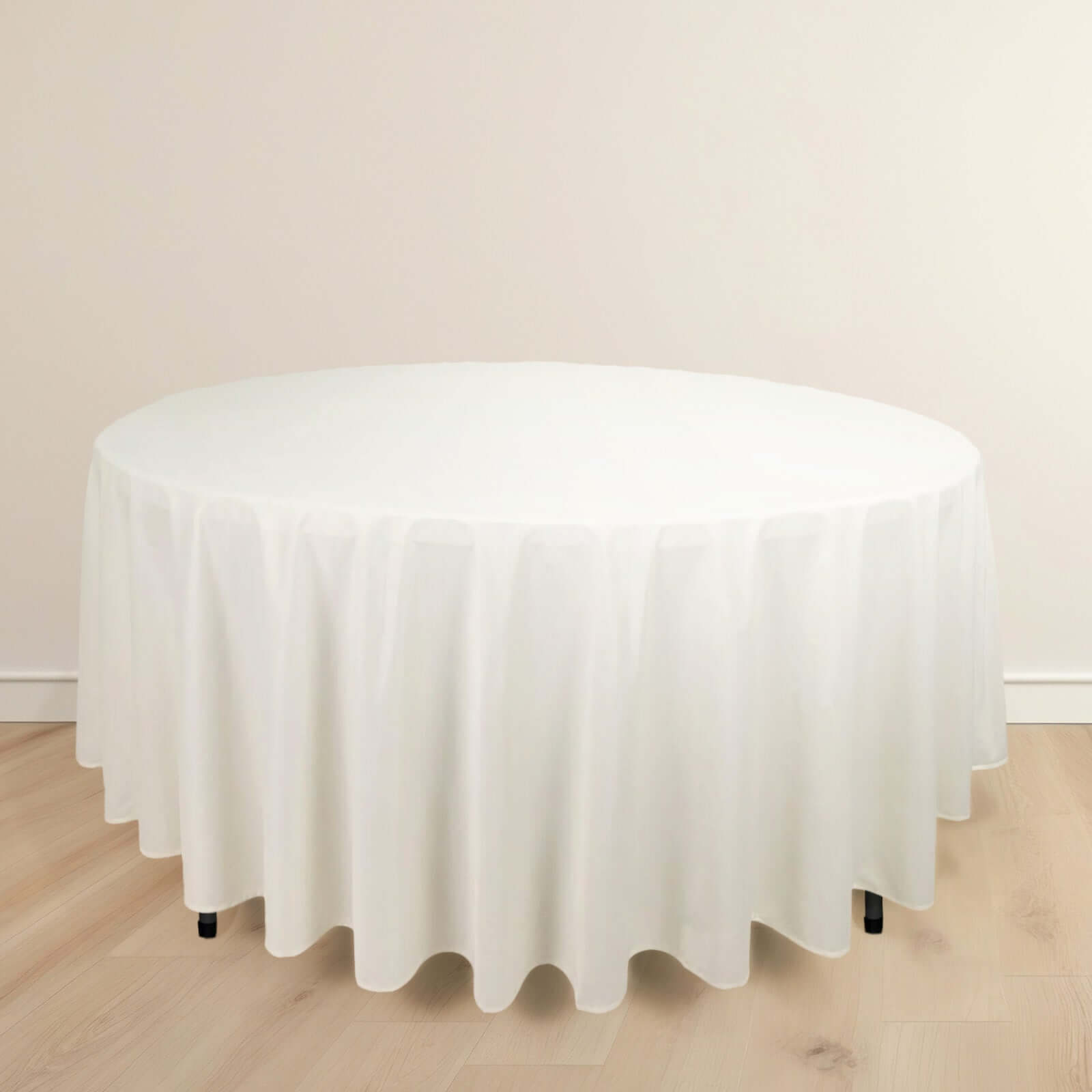 Ivory Premium Wrinkle-Free & Stain-Resistant 108' Scuba Round Tablecloth