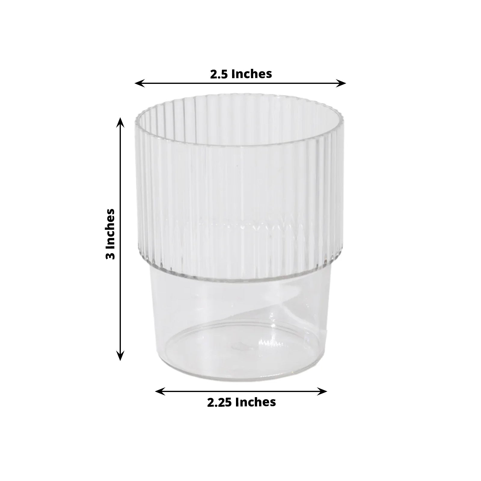 Hot Deal! 12-Pack Reusable 7oz Clear Plastic Stackable Drinking Tumblers with Ribbed Pattern