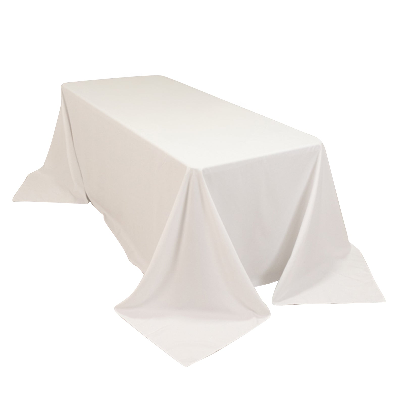 Exclusive White Cotton Blend 90x132 Rectangle Wrinkle - Resistant Tablecloth for Elegant Occasions