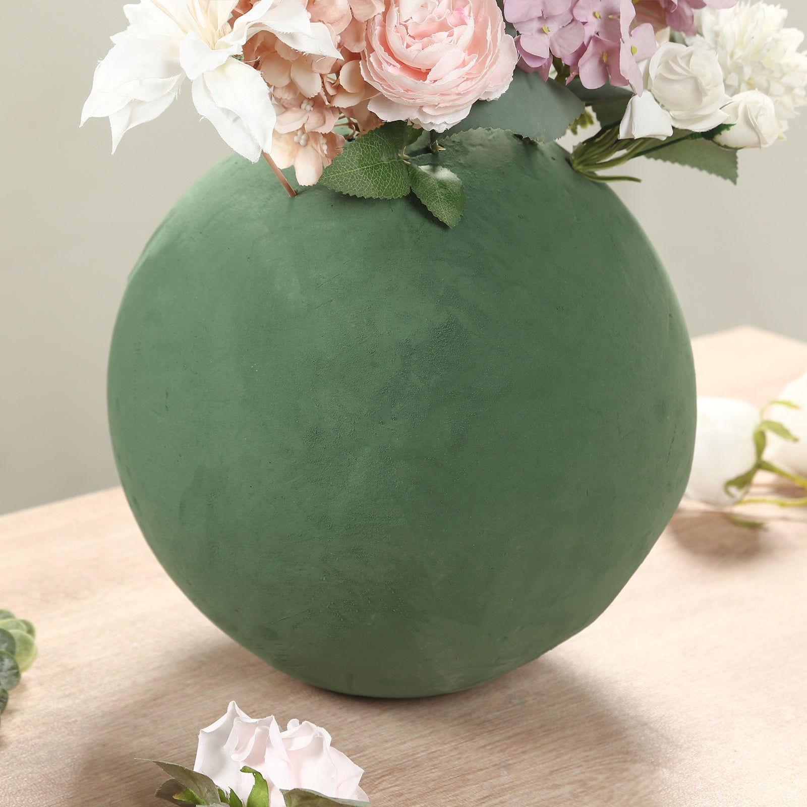 12' Green DIY Floral Craft Foam Balls - Ideal for Arrangements