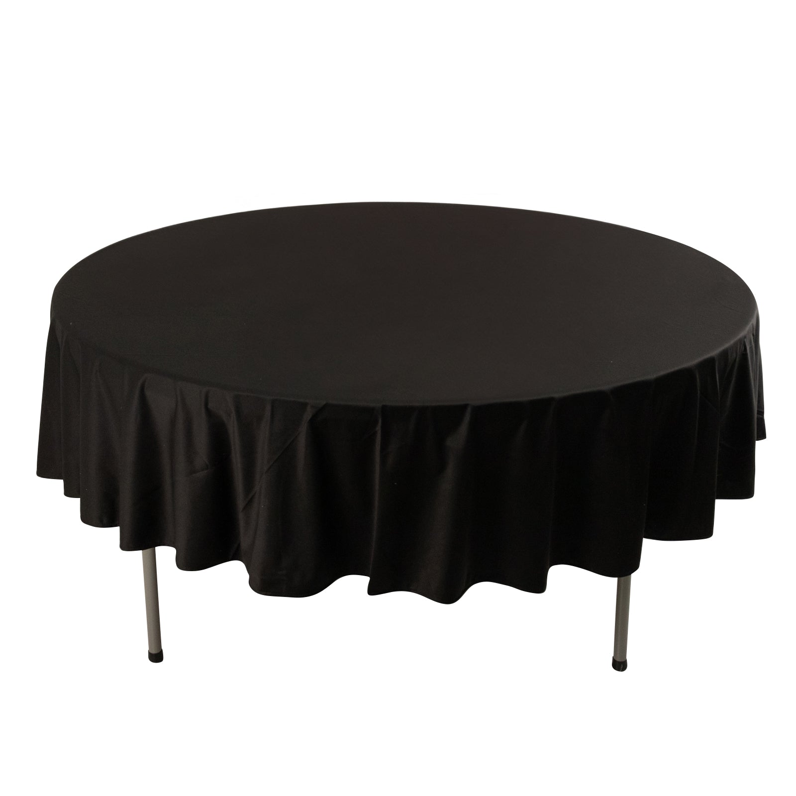 Exclusive Black 90' Round Scuba Tablecloth - Wrinkle & Stain Free for Weddings and Banquets