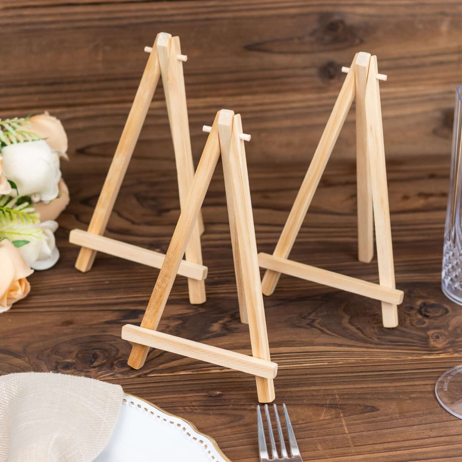 Hot Sale! 10-Pack Natural Wooden Foldable Place Card Holders