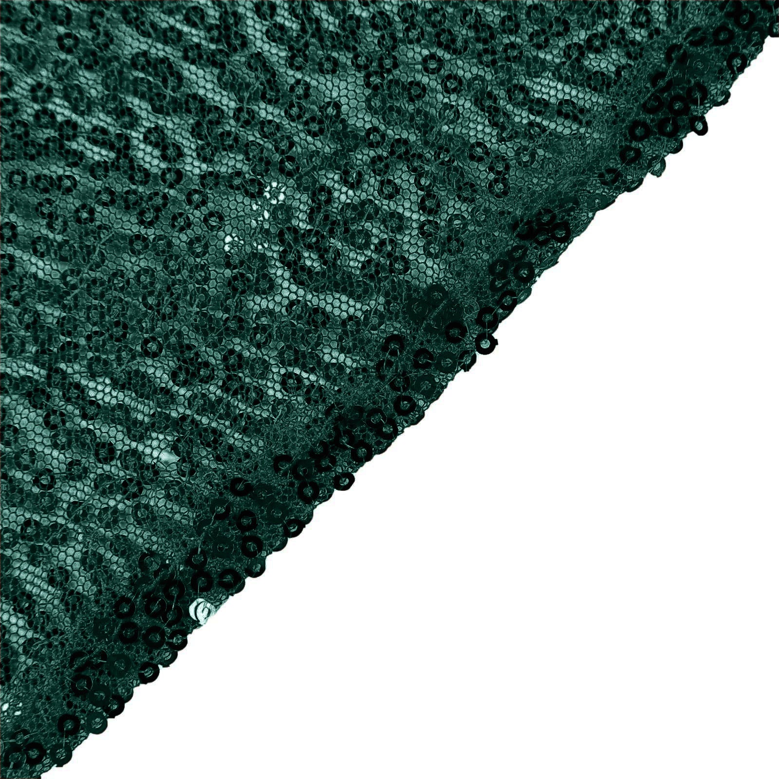 Hunter Emerald Green Seamless 132' Round Sequin Tablecloth - Dazzling Table Cover