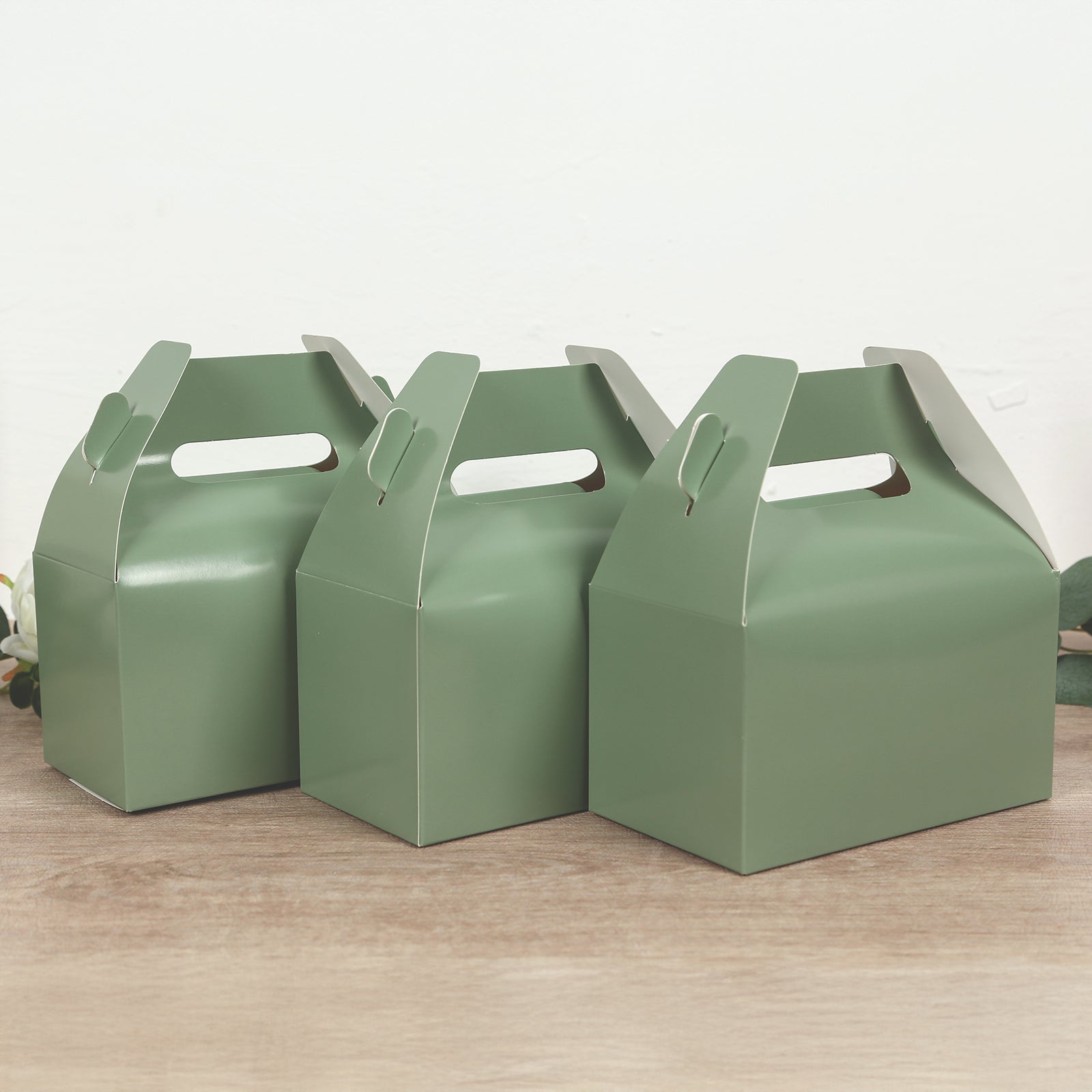 25-Pack Dusty Sage Green Party Candy Gift Tote Gable Boxes - Hot Sale!
