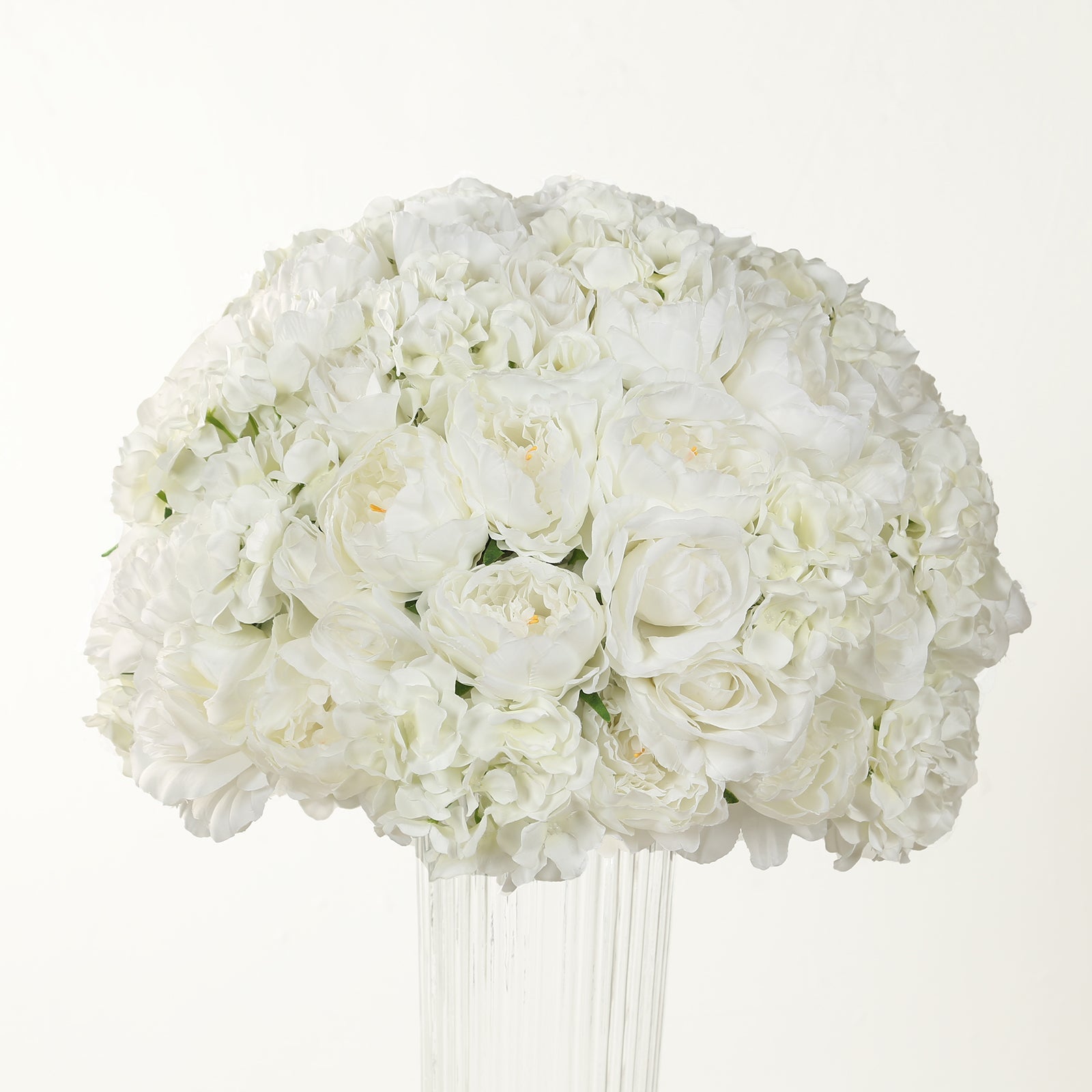 Huge Sale! Large Ivory Artificial Rose Flower Balls for Wedding Centerpieces, Pre - Arranged Silk Rose Bouquet Table Decor