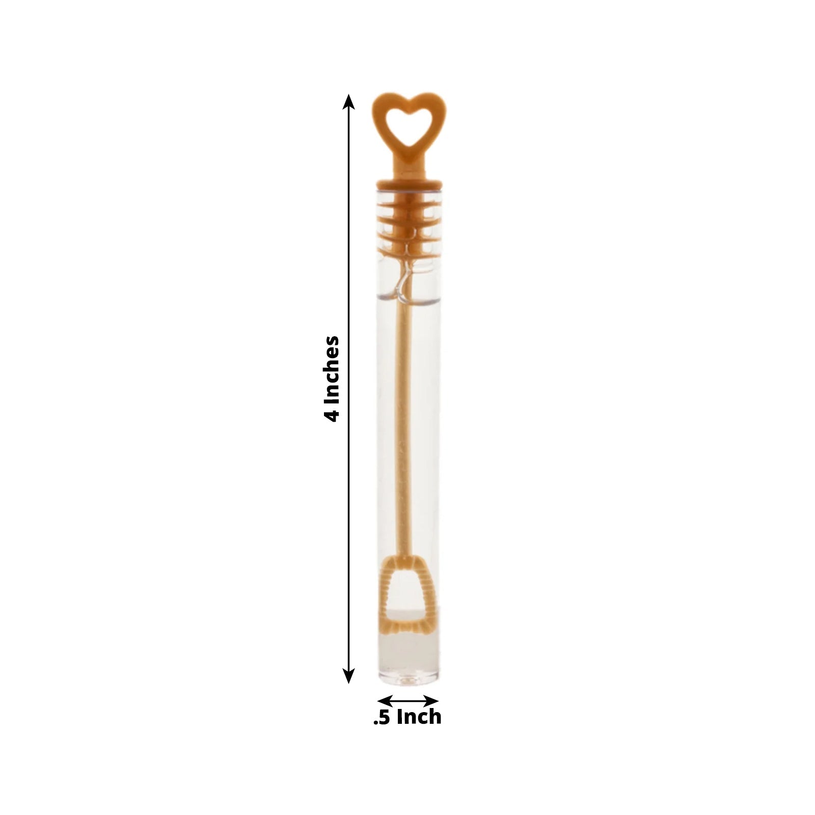 48-Piece Gold Heart-Shaped Chemistry Tube Bubble Bottles for Bridal Wedding Shower Favors
