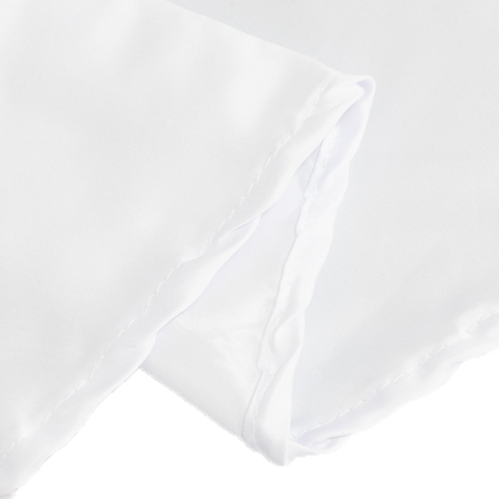 Exclusive White Lamour Satin 120" Round Tablecloth for Upscale Events