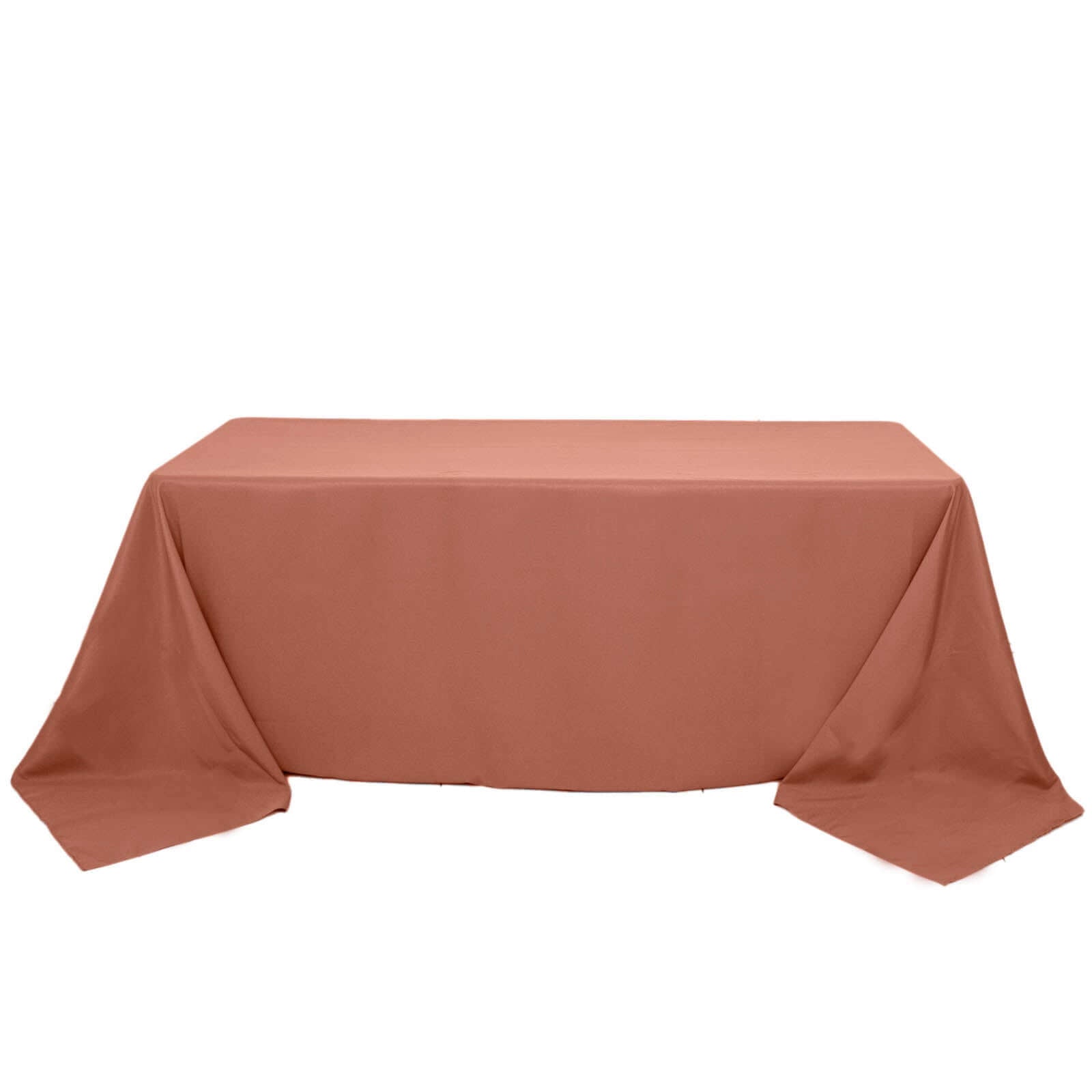 Hot Deal! 90x132 Premium Seamless 220GSM Stain-Resistant Terracotta (Rust) Polyester Tablecloth