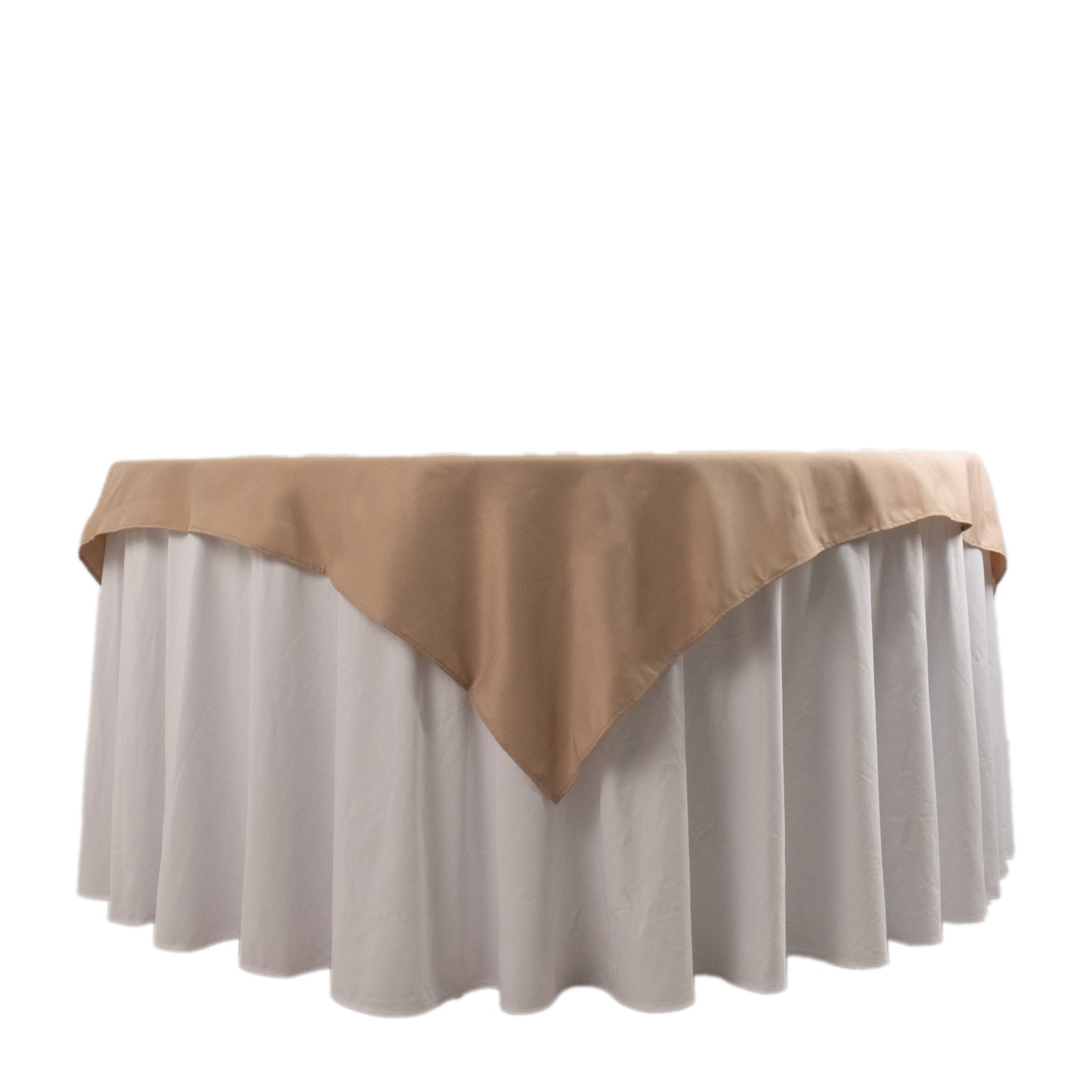 220GSM Nude Premium Polyester 54x54 Square Table Overlay, Stain & Wrinkle Resistant