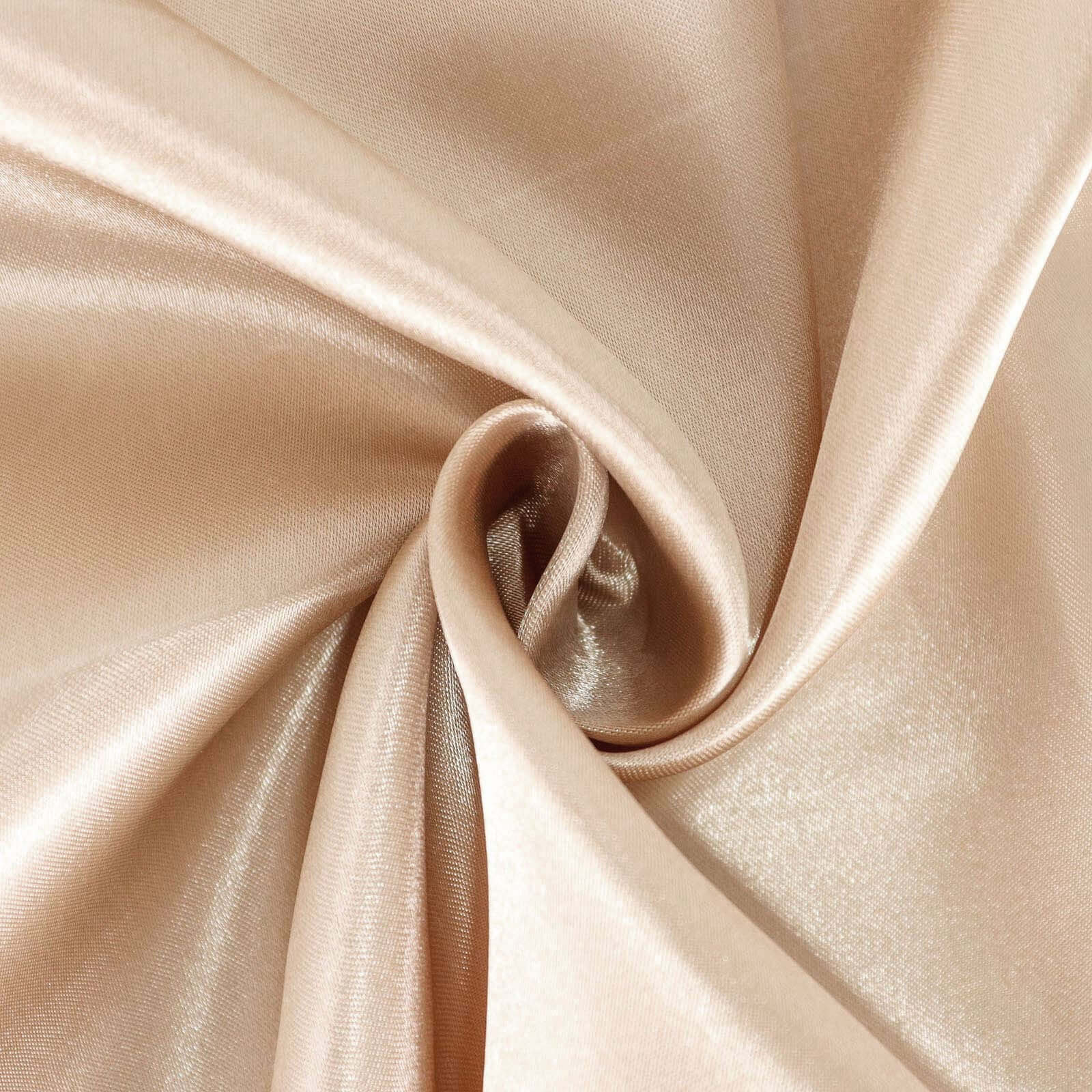 Special Offer! Nude Satin Round Tablecloth 108 Inches - Smooth and Lustrous Table Cover