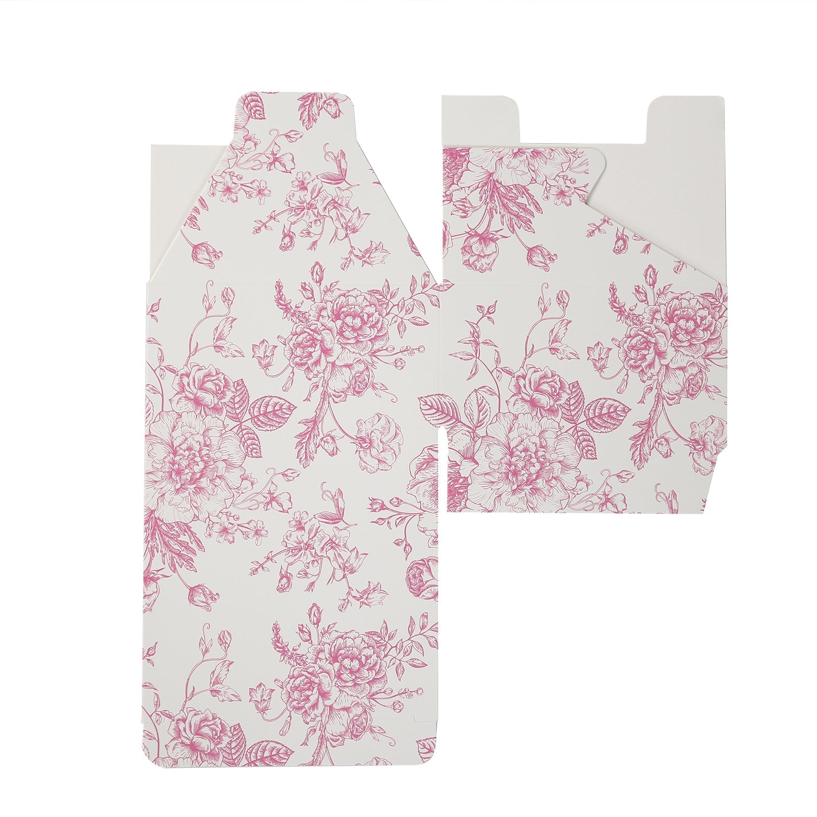 Get 25-Pack Matte Pink & White French Toile Pattern Cardstock Party Favor Candy Gift Boxes (4x4x2)