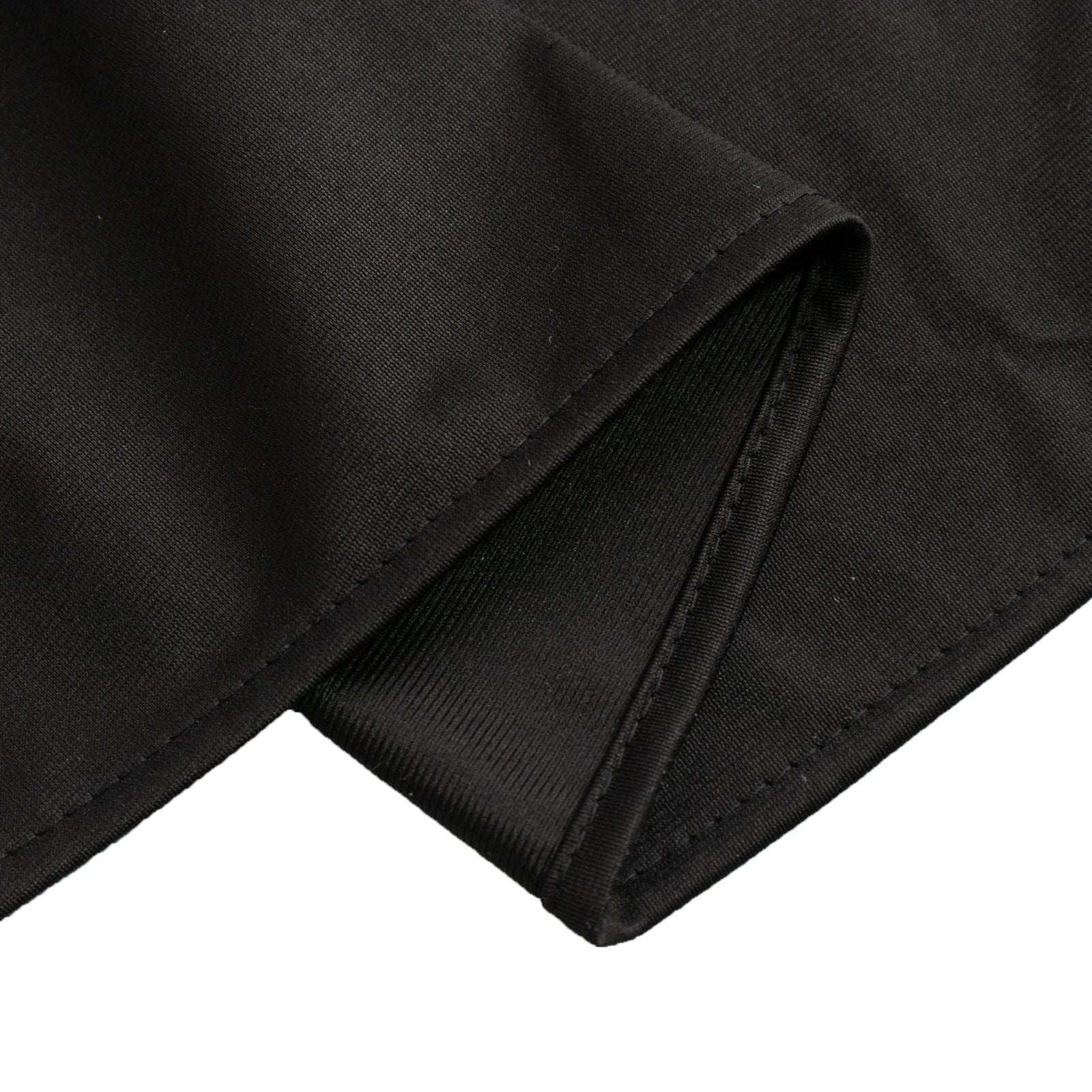 Exclusive Black 90' Round Scuba Tablecloth - Wrinkle & Stain Free for Weddings and Banquets