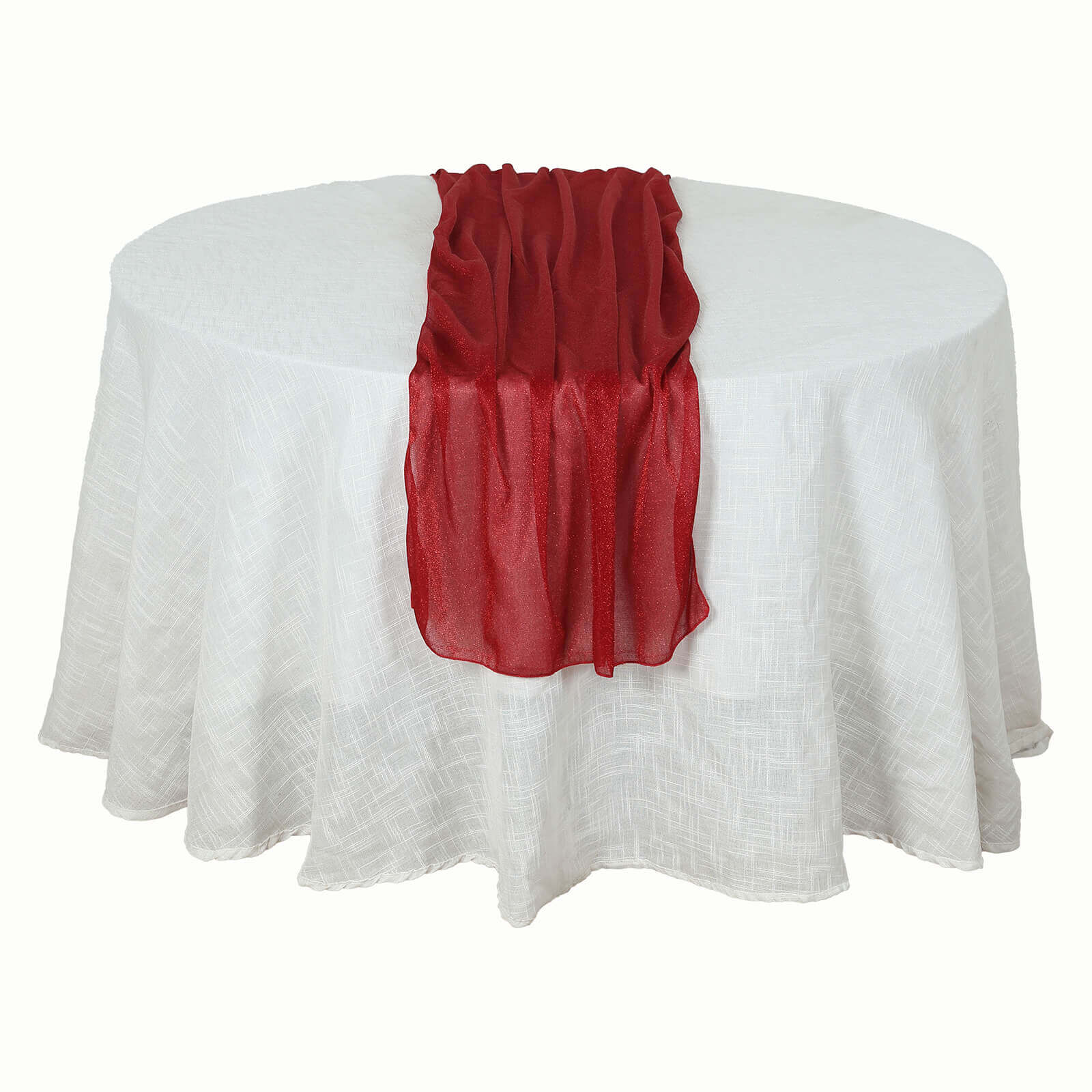 Red Sparkling Reusable Glitter Gauze Table Runner 27x120
