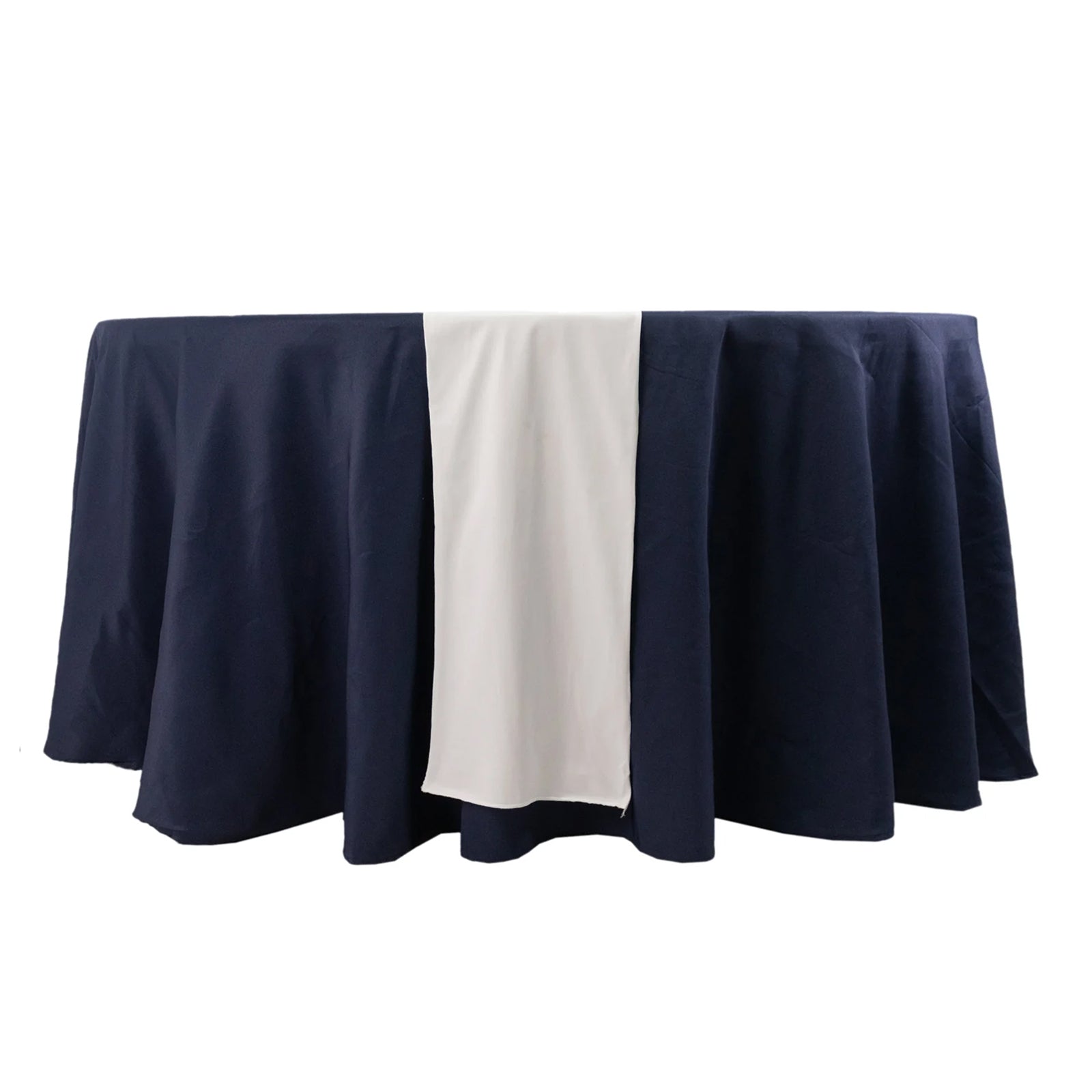 Premium Wrinkle-Free White Scuba Polyester Table Runner (12x108) for Events & Weddings