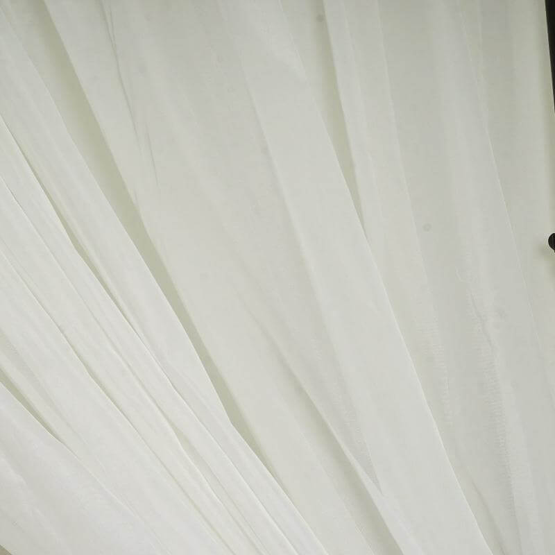 2-Pack Ivory Durable Flame-Resistant Chiffon Event Drapes, 10ftx10ft with Rod Pockets