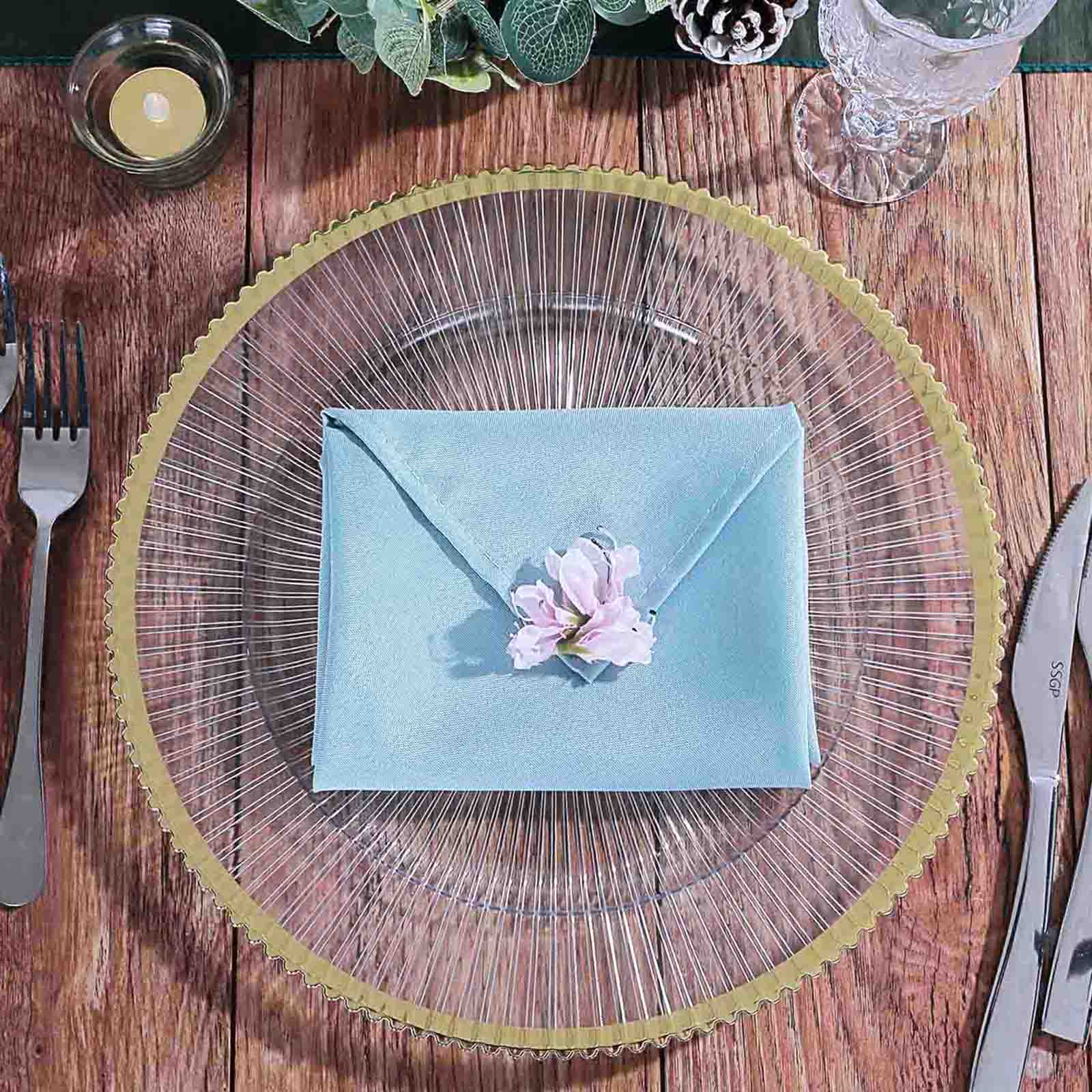 Hot Deal! 6-Pack 13-inch Clear Acrylic Charger Plates with Gold Sunray Wavy Rim