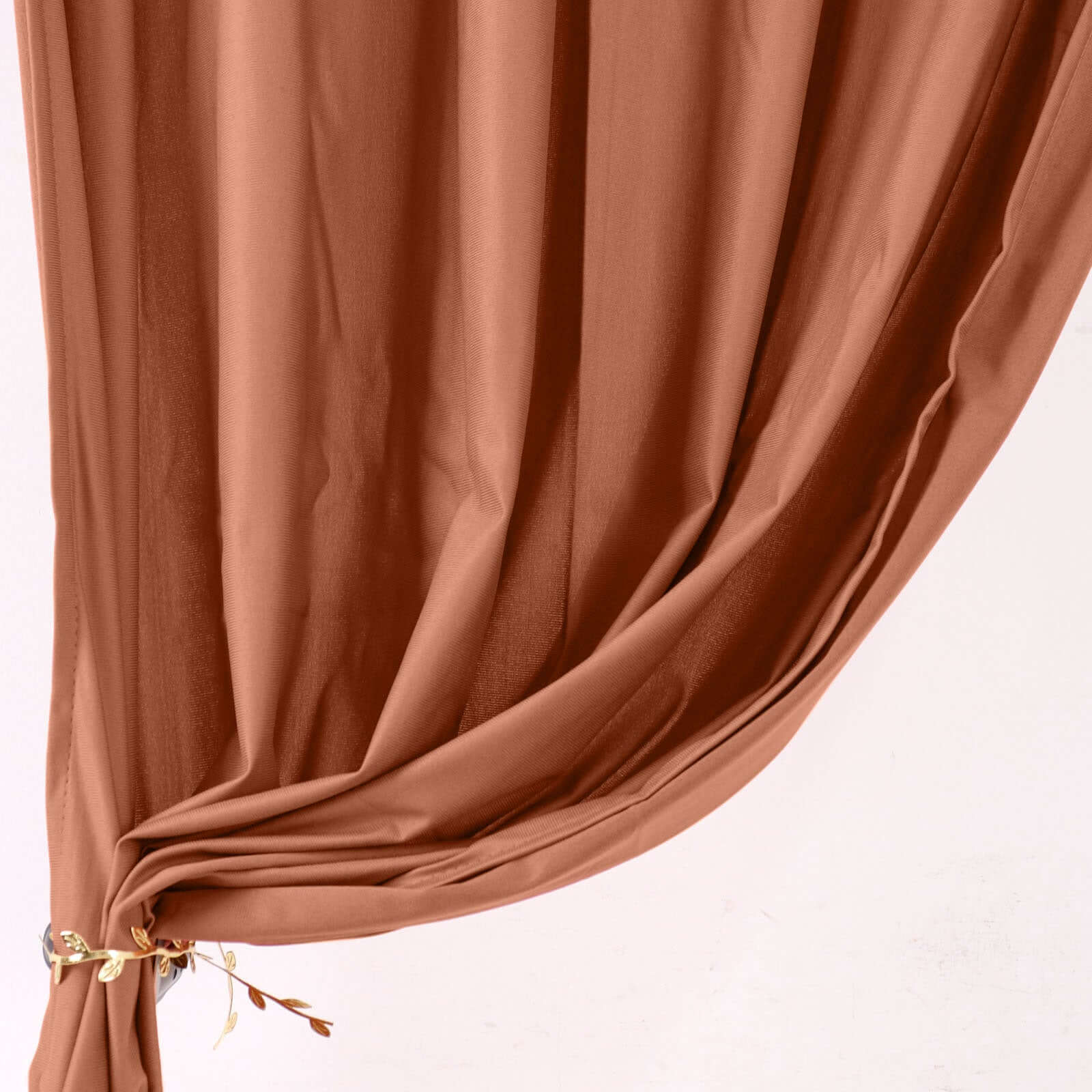 2-Pack Terracotta (Rust) Scuba Polyester Event Curtains - 10ftx10ft, Durable Flame Resistant, Wrinkle-Free
