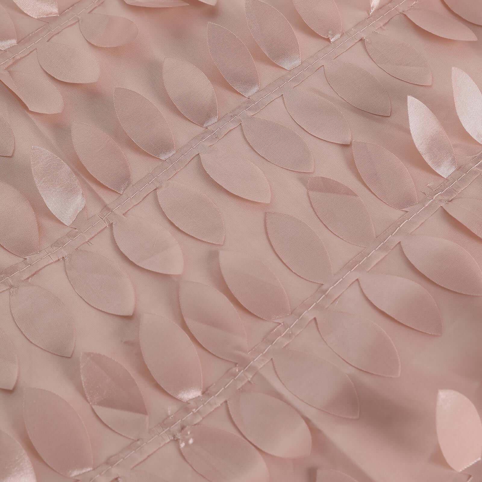 Dusty Rose Taffeta 120-Inch Round Tablecloth with 3D Leaf Petal Design