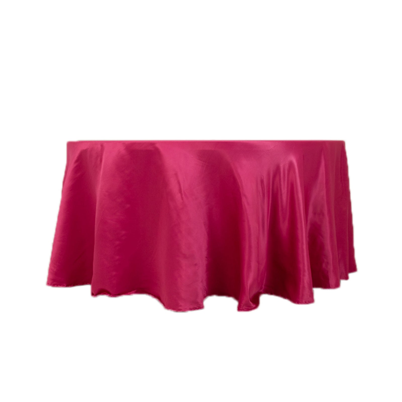 Exclusive Fuchsia Lamour Satin 120" Round Tablecloth - Seamless with Soft Sheen