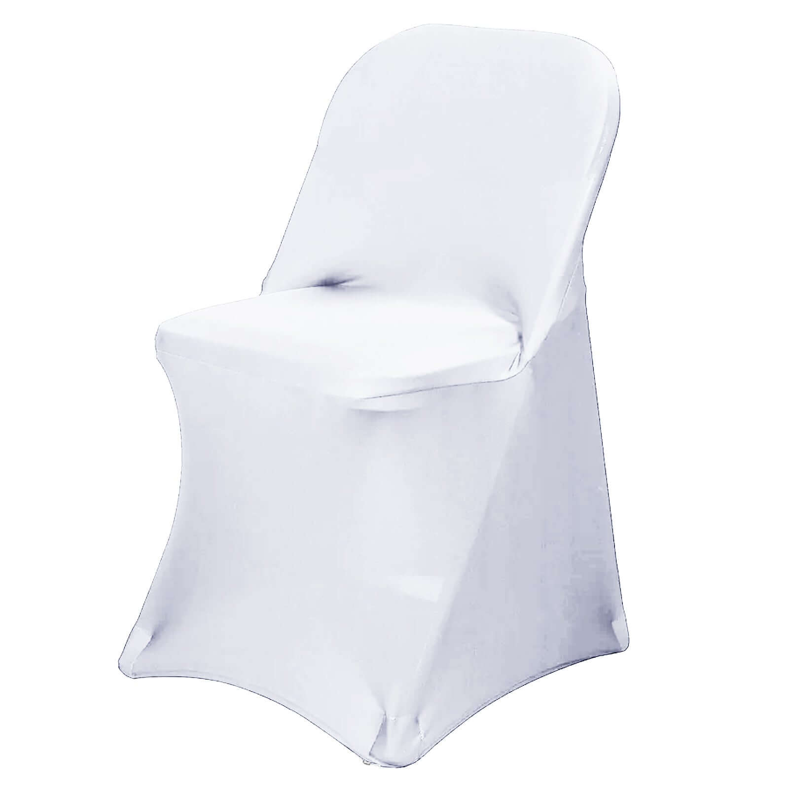 Reusable & Wrinkle-Resistant 160GSM White Spandex Stretch Chair Covers for Folding Chairs - Get a Polished Look