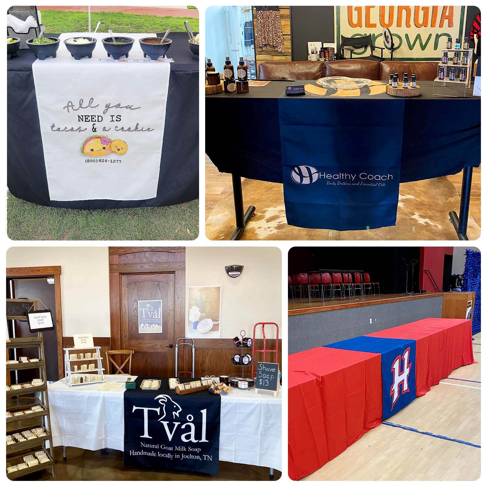 Premium Wrinkle-Free White Scuba Polyester Table Runner for Trade Shows and Events, 24x72 Wide