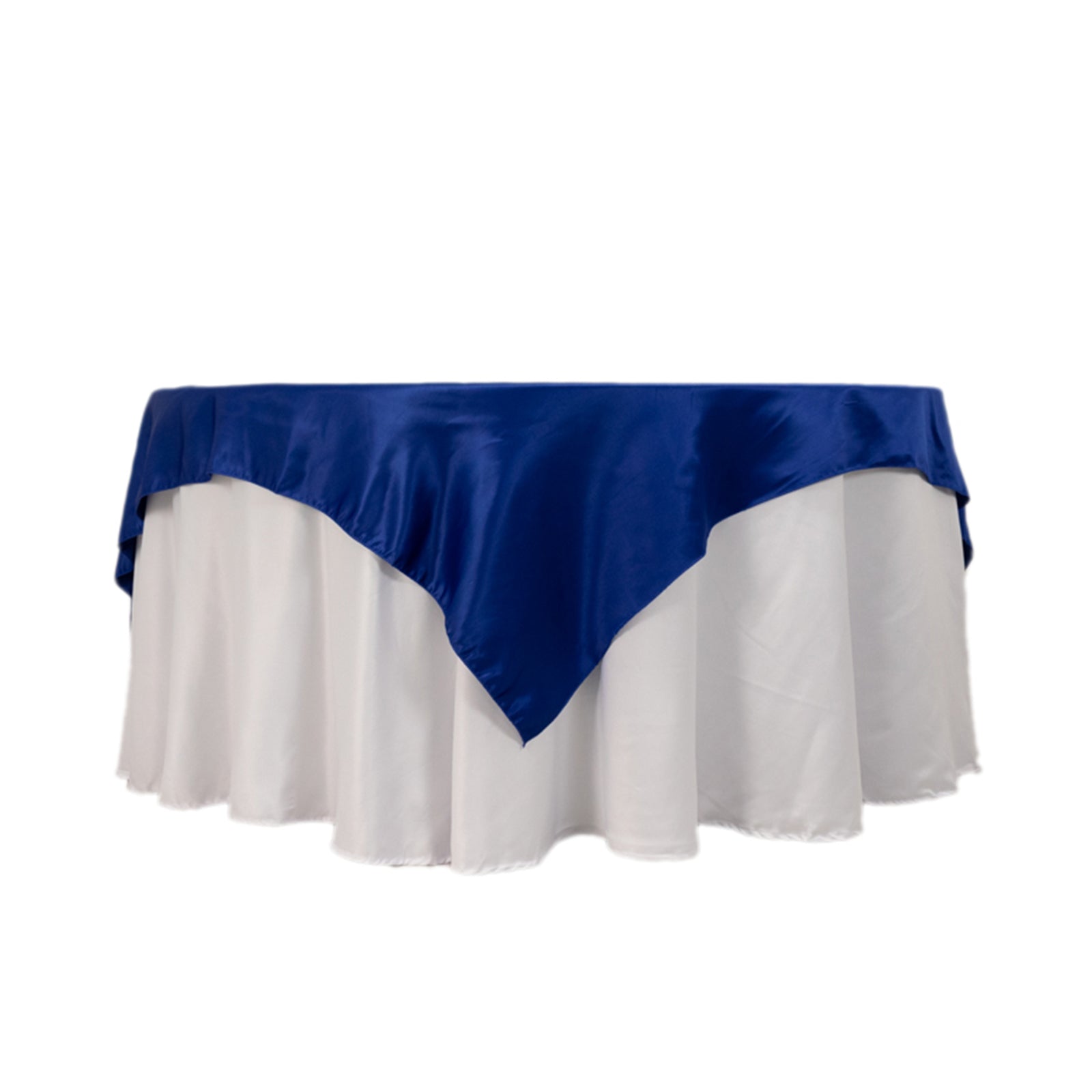 Royal Blue Lamour Satin 72x72 Square Table Overlay - High - Quality Smooth Finish Table Topper