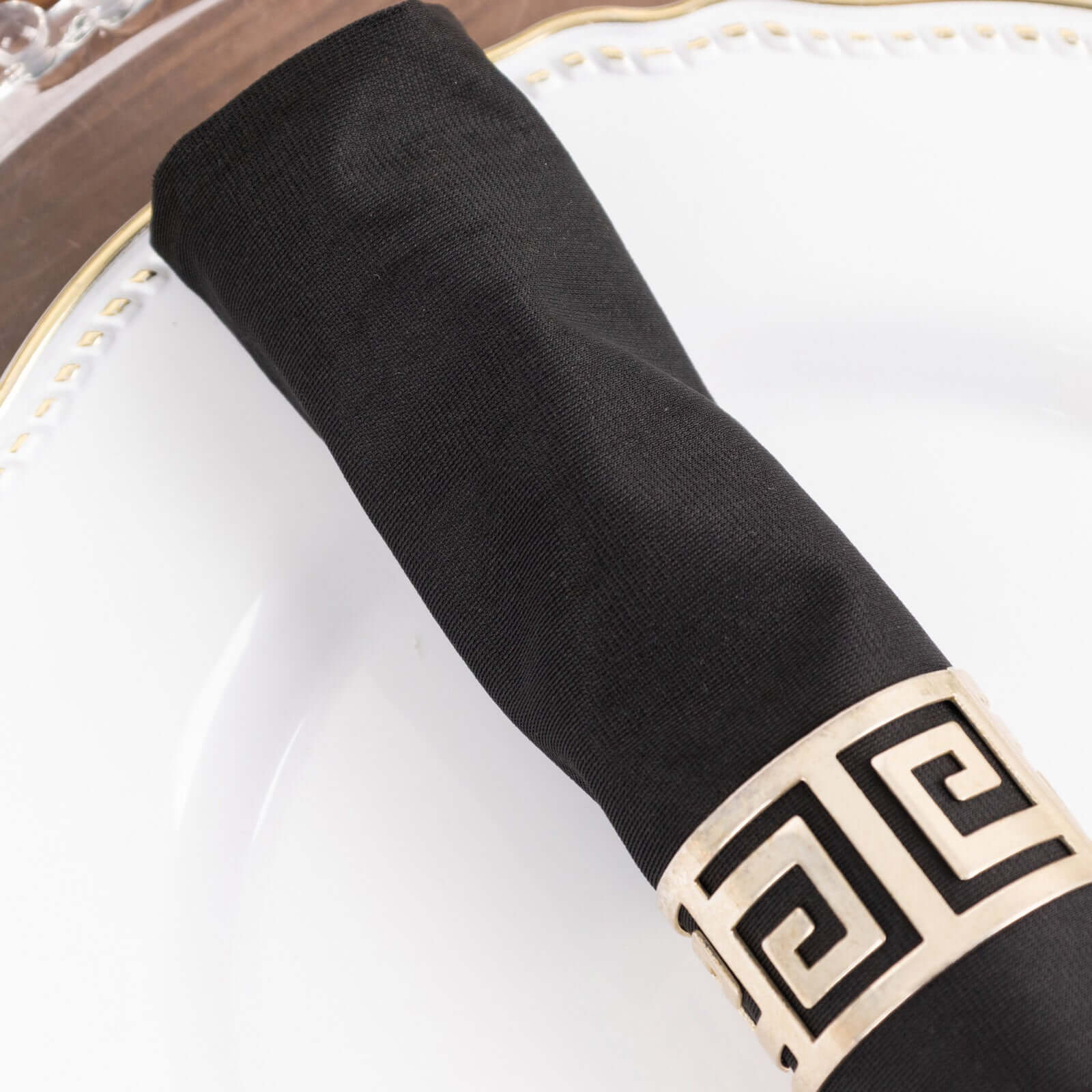5-Pack Premium Black 20x20 Scuba Dinner Napkins - Durable, Reusable & Stain-Free