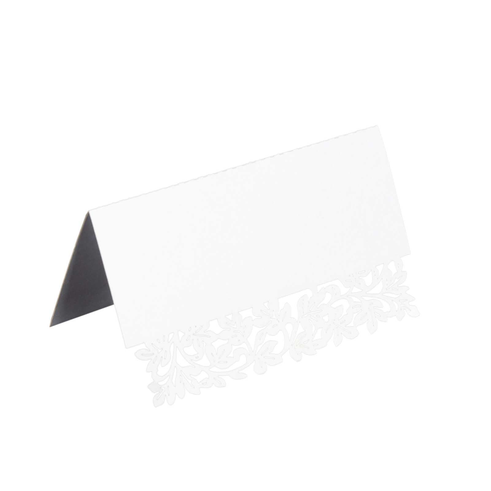 Hot Deal! 50-Pack Printable White Wedding Place Cards with Laser-Cut Leaf Vine Design, 210 GSM
