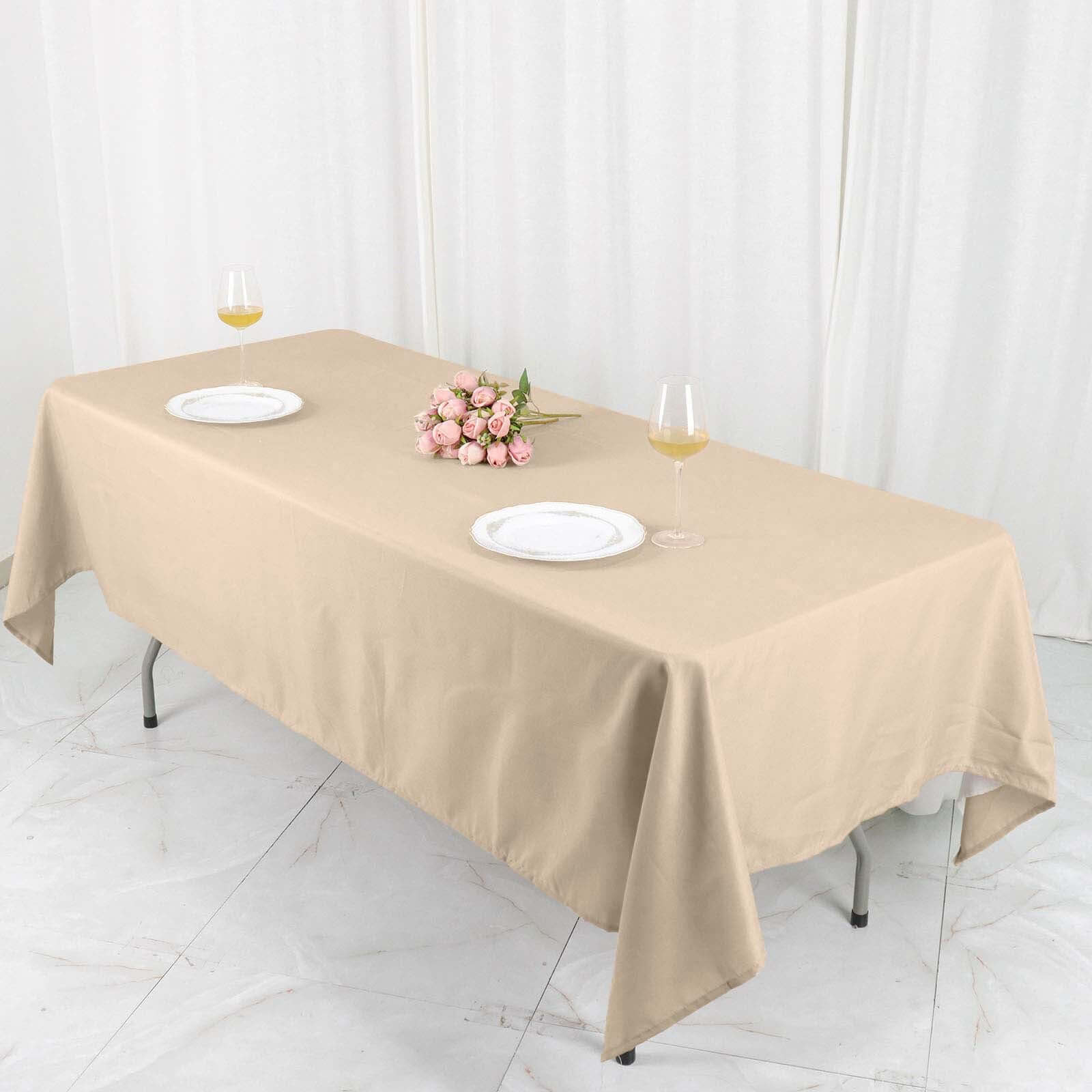 Stylish and Durable Nude Polyester 60x102 Rectangle Tablecloth - Perfect for Events