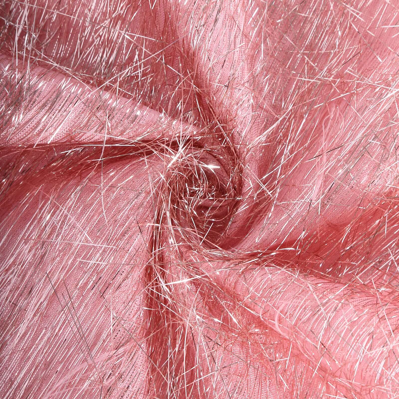 5-Pack Rose Gold Polyester Chair Sashes with Metallic Tinsel Fringe - Easy-to-Use Bows
